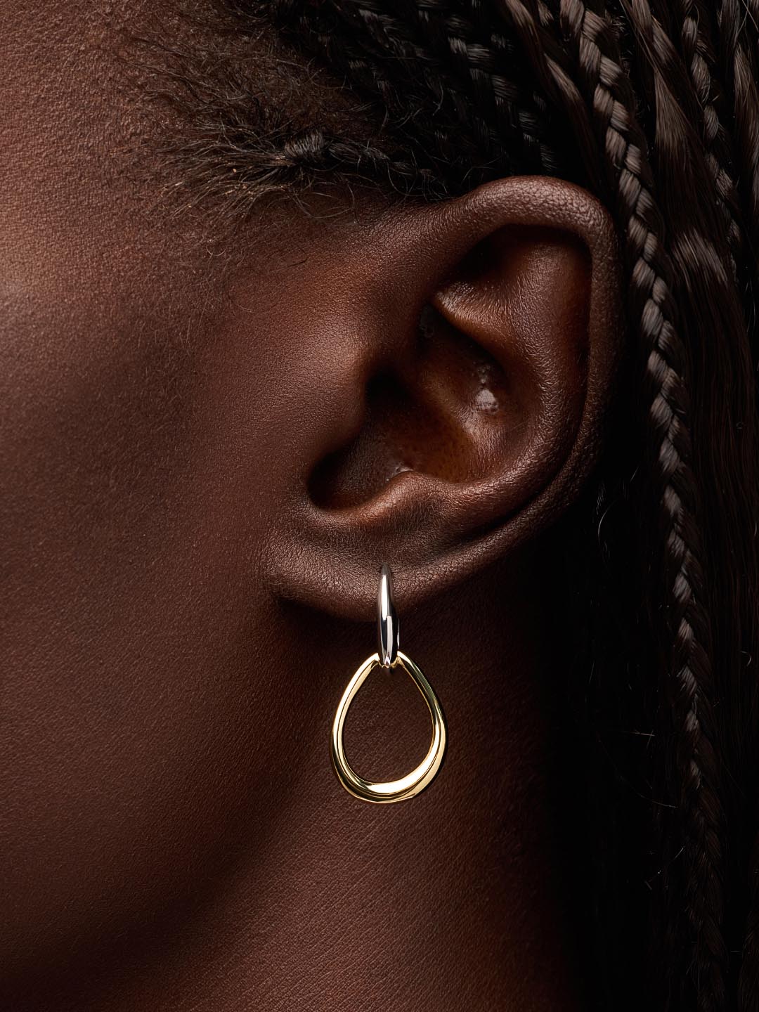 Gold Drop Earrings - Sage Two Tone - Image 3