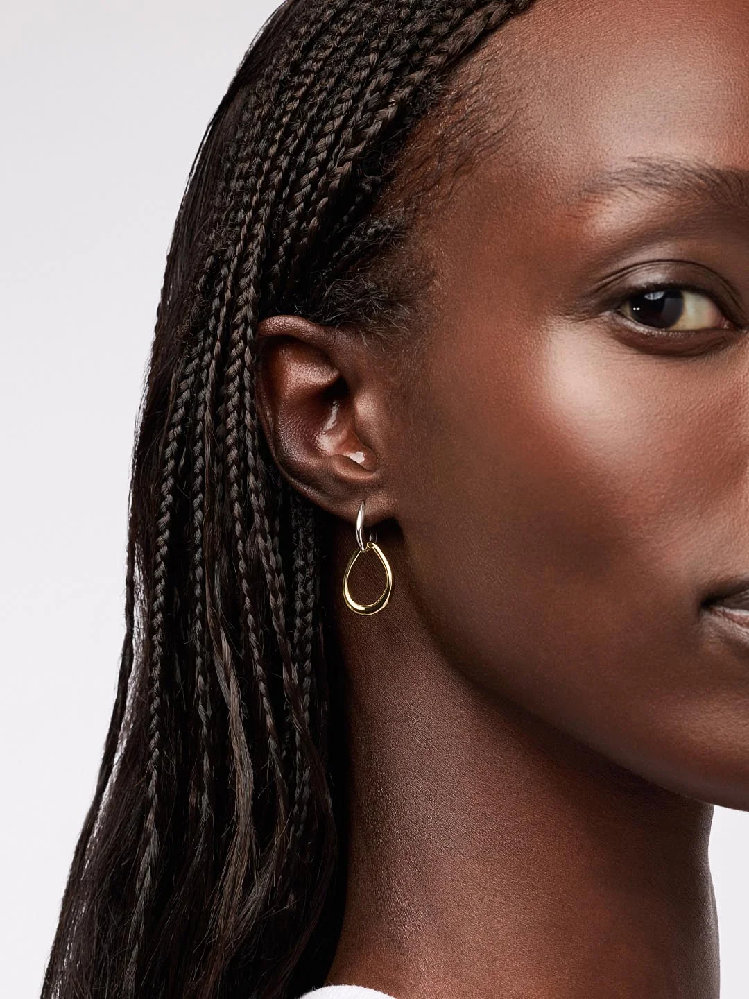 Gold Drop Earrings - Sage Two Tone - Image 4