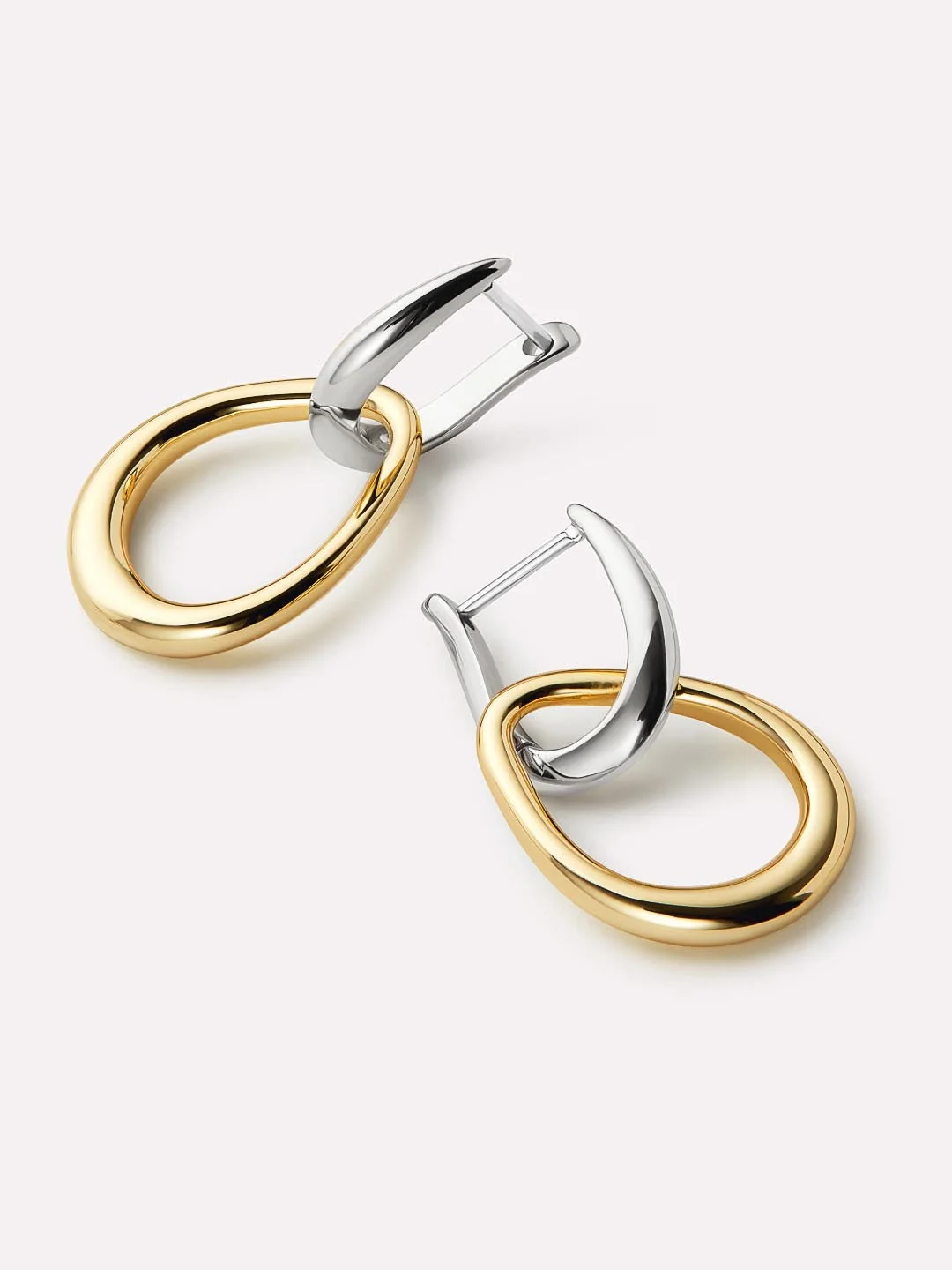 Gold Drop Earrings - Sage Two Tone - Image 5