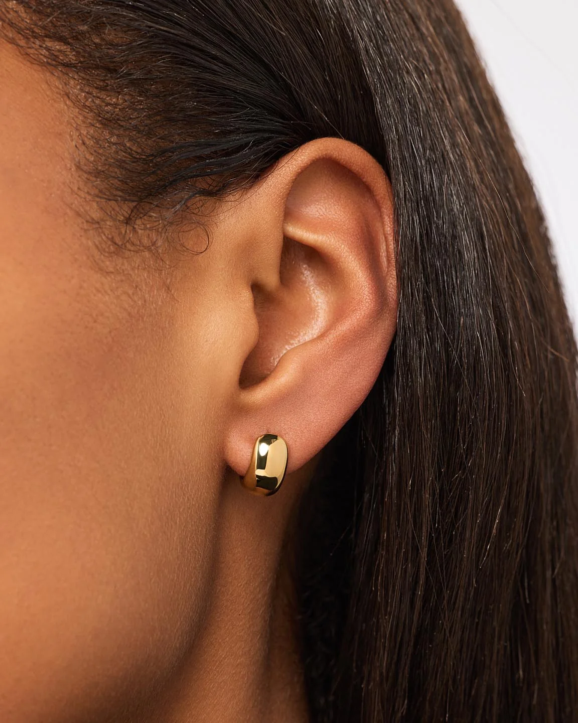 Gold Hoop Earrings - Giulia Bold - Image 3