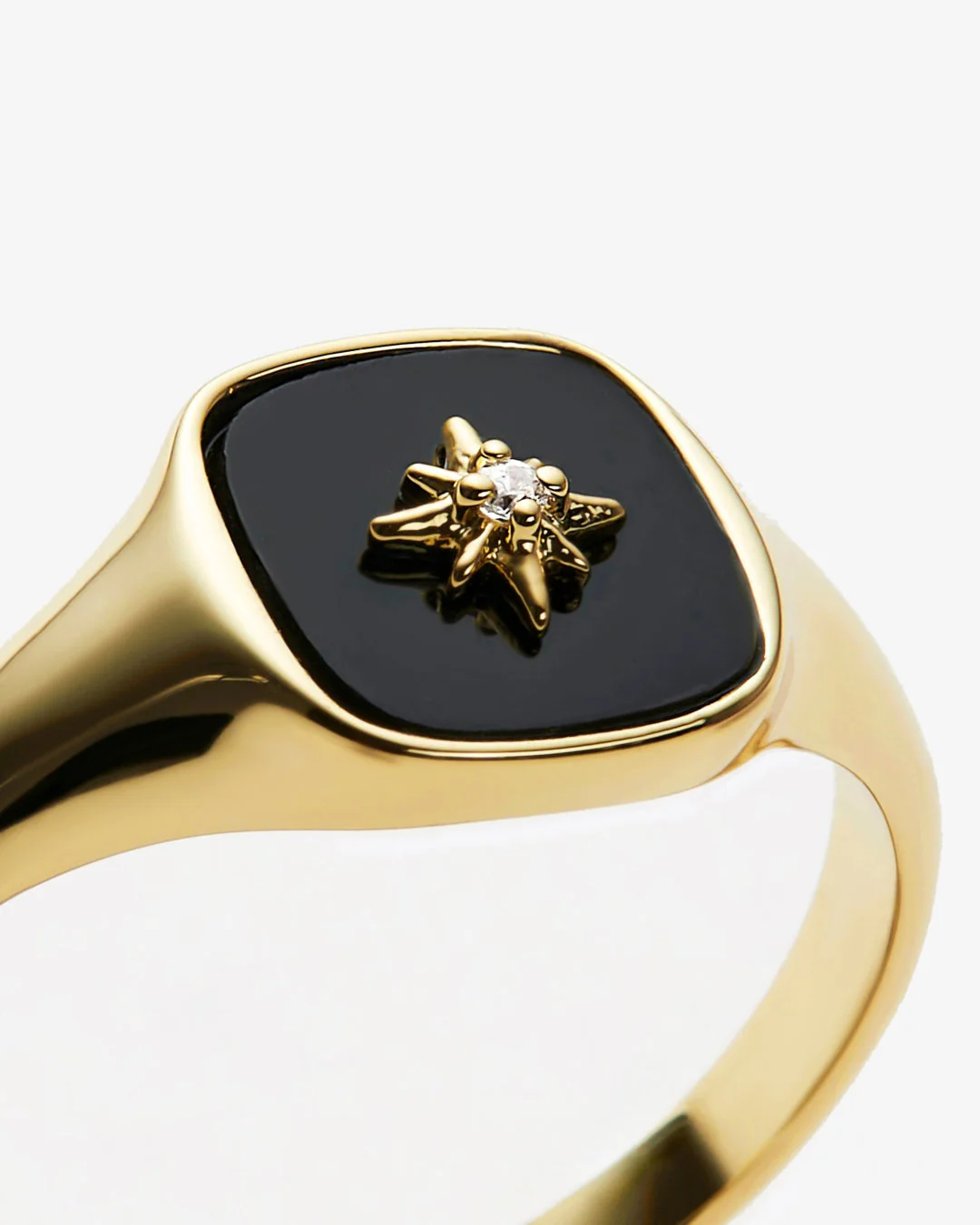 Gold Signet Ring - Amara Black - Image 3