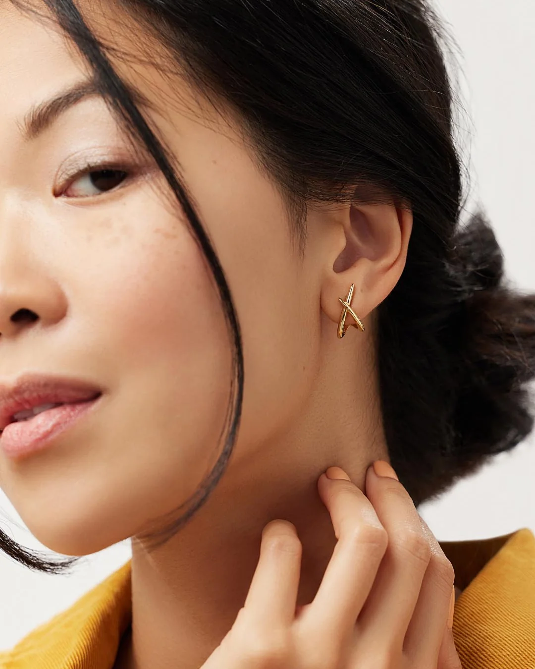 Gold Stud Earrings - Sloane - Image 3