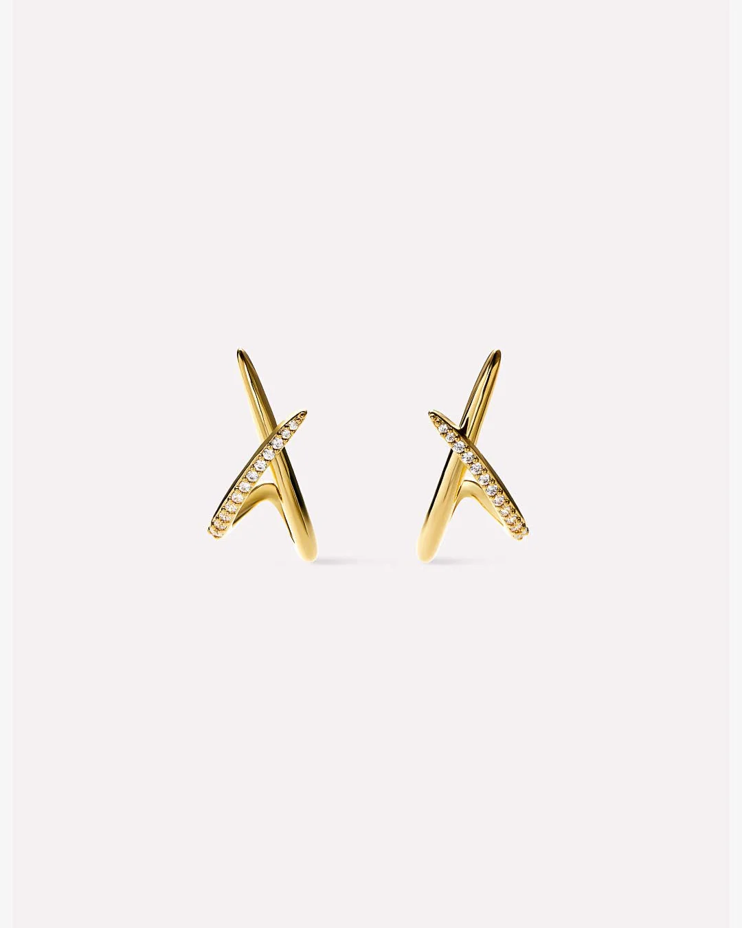 Gold Stud Earrings - Sloane Pave