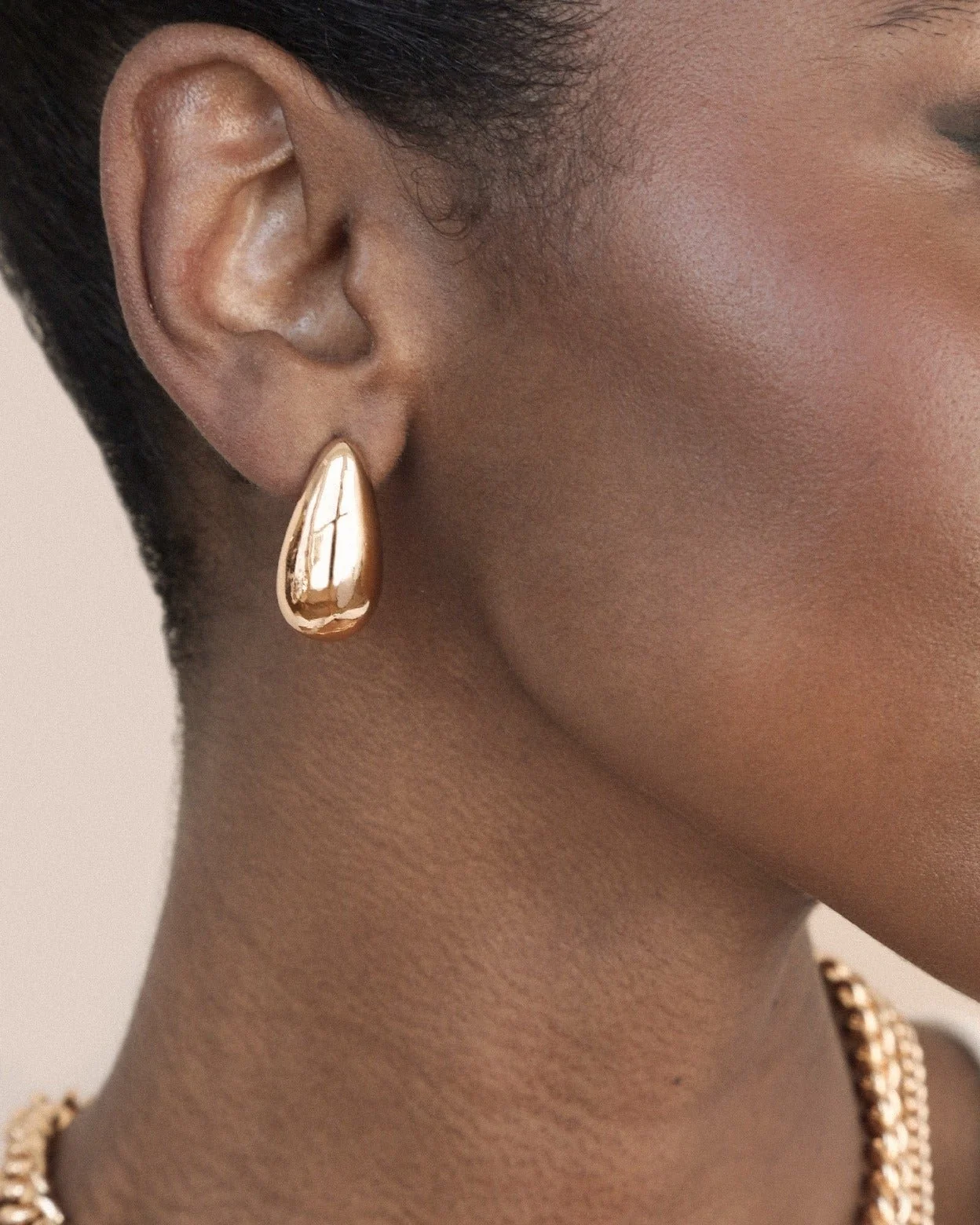 Golden Teardrop Earrings - Image 4