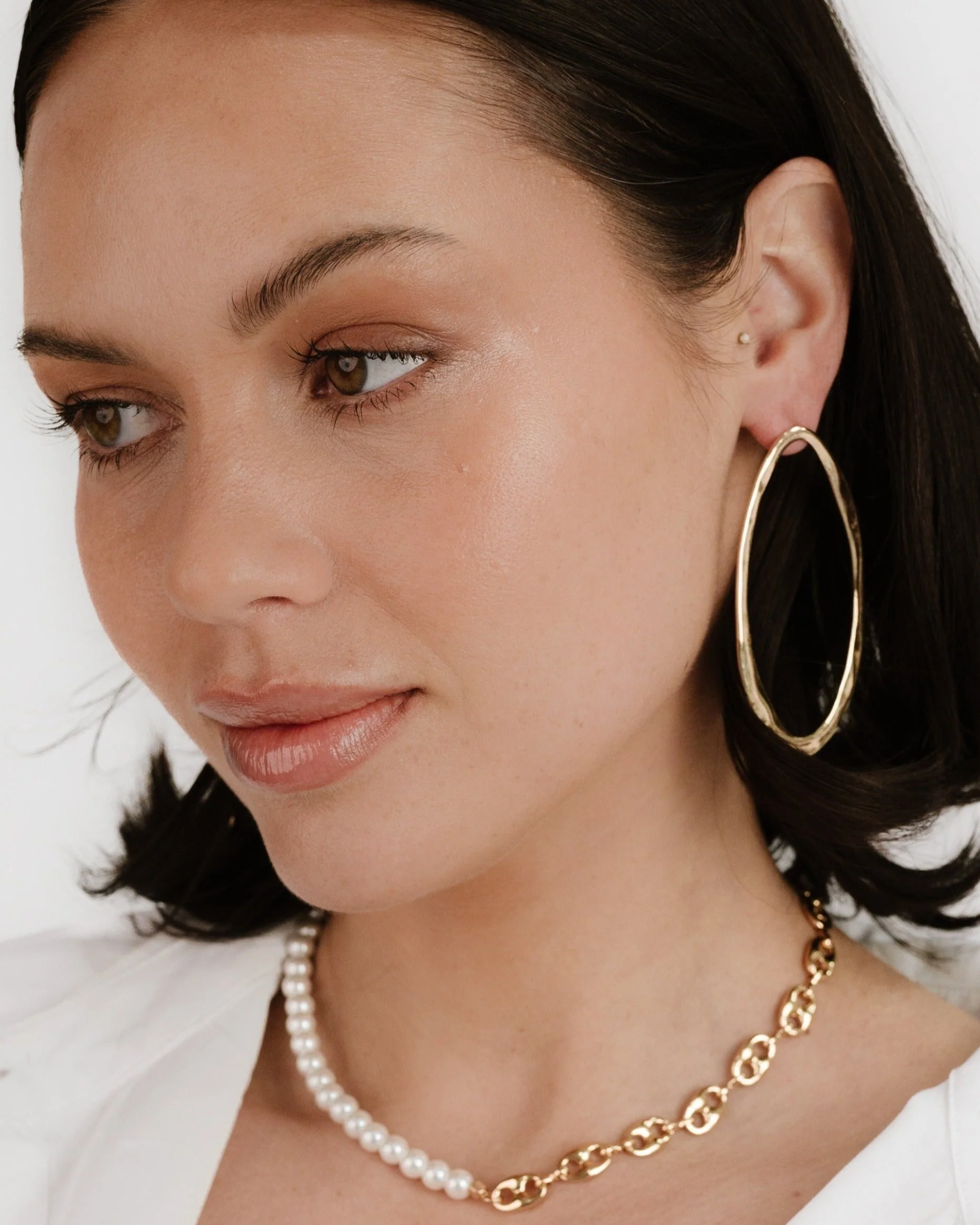 Hammered Large Oval Earrings - Image 5