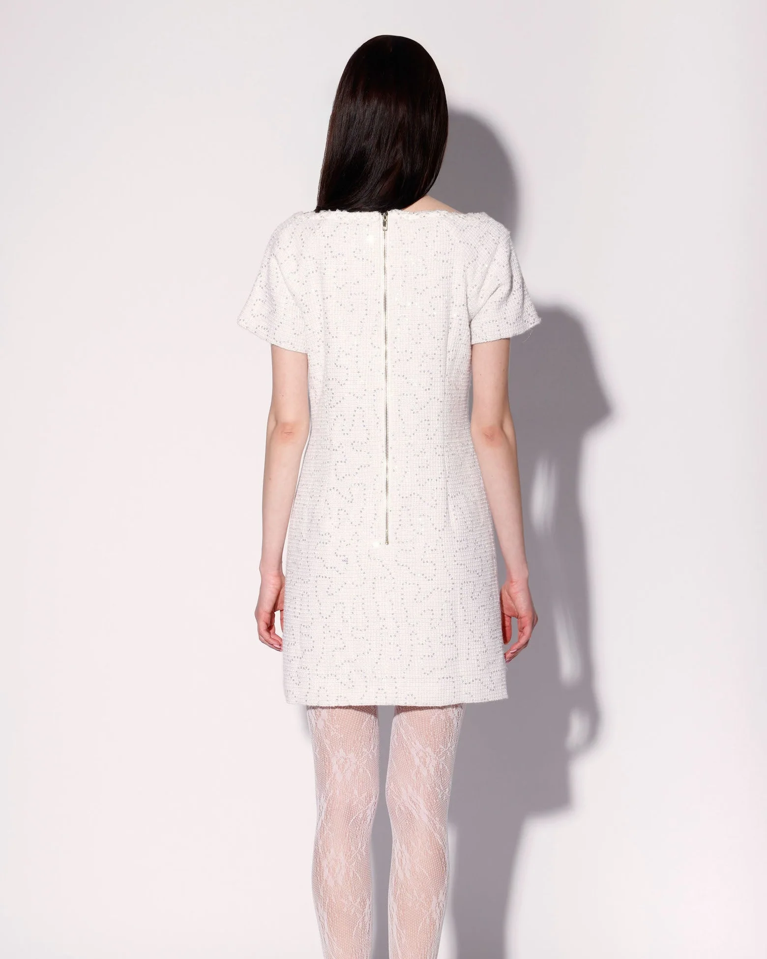 Hayden Dress, White Sparkle Tweed - Image 4