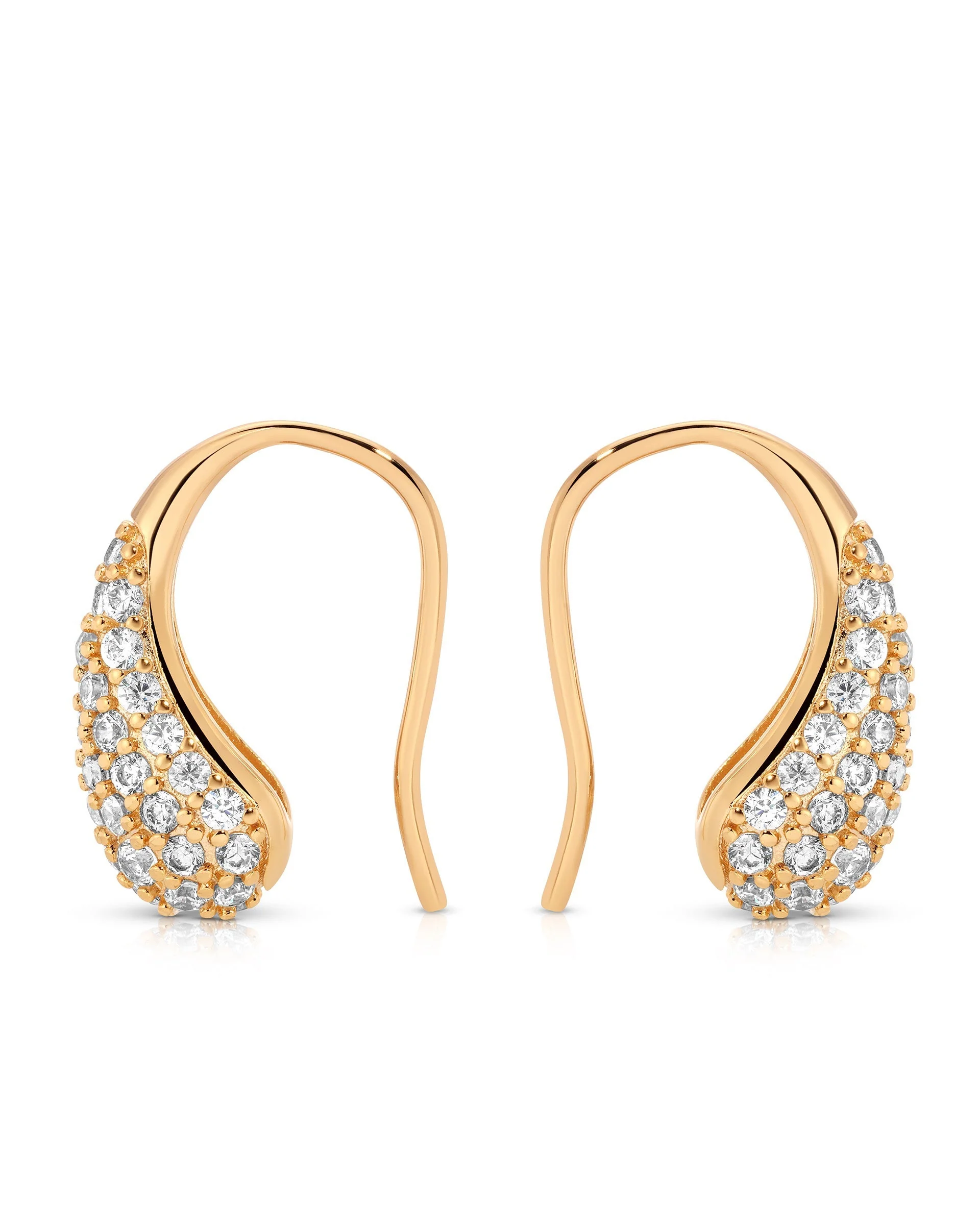 Hooked Pavé and Pearl Earrings - Image 5