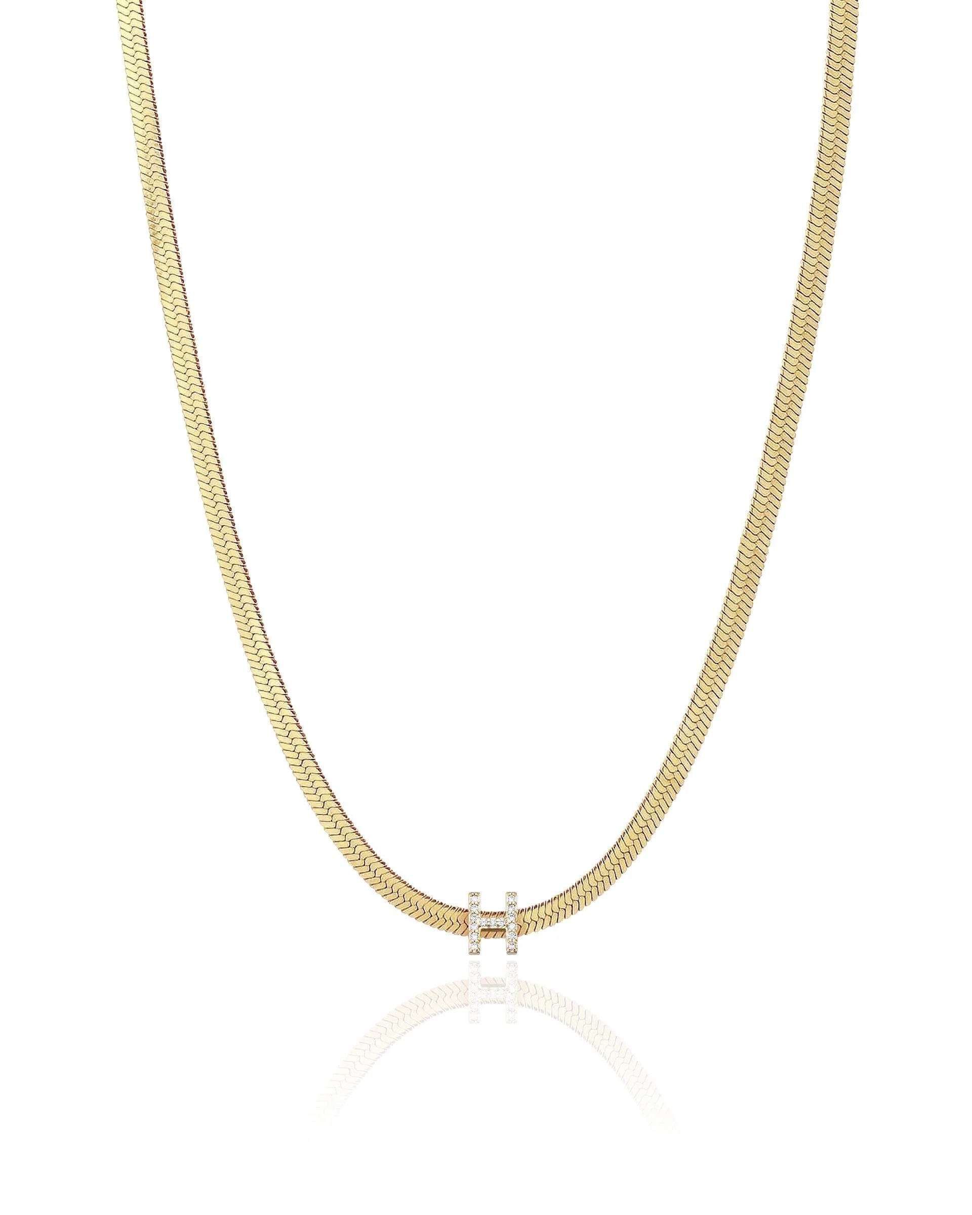 Initial Herringbone Necklace - Image 13