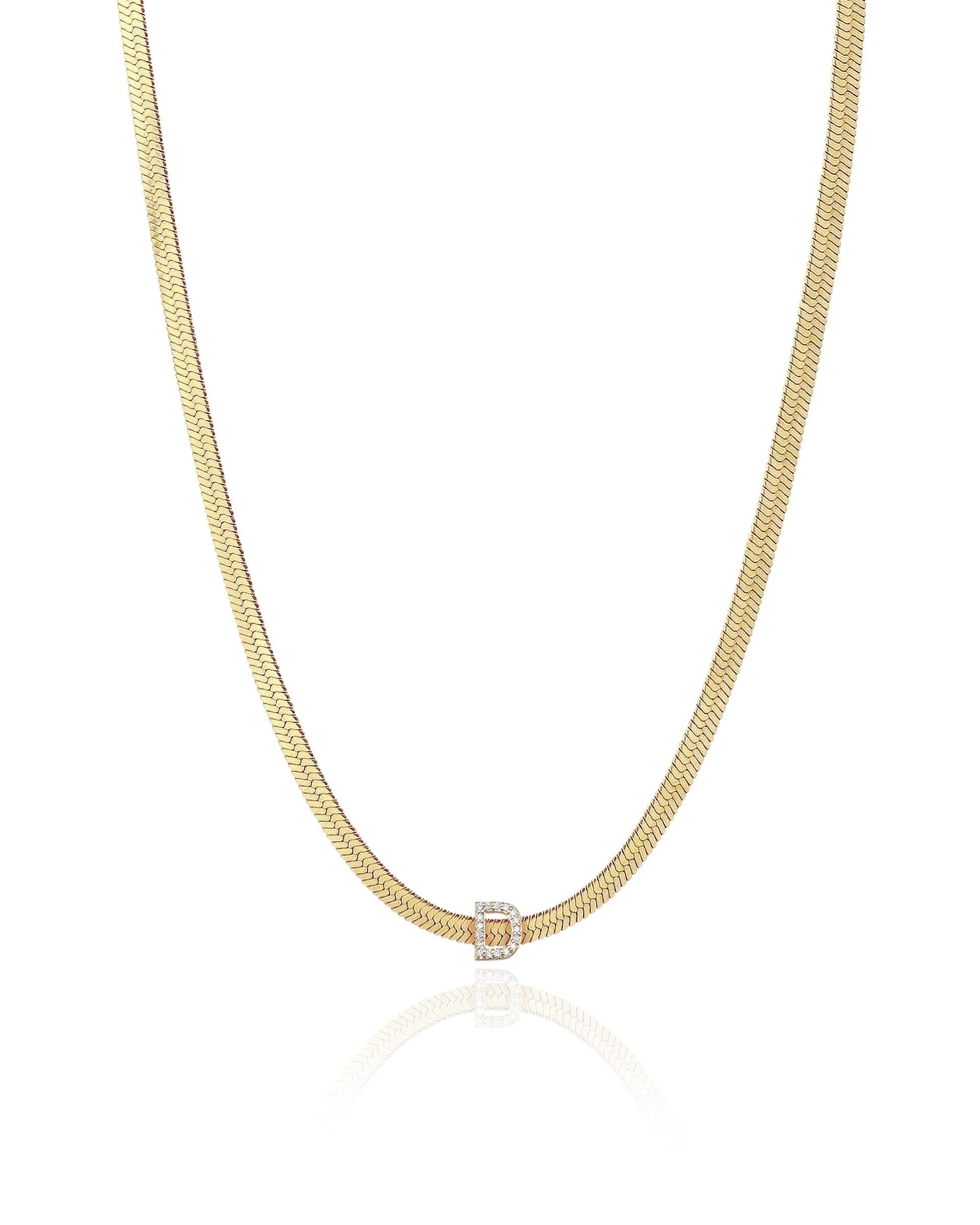 Initial Herringbone Necklace - Image 9