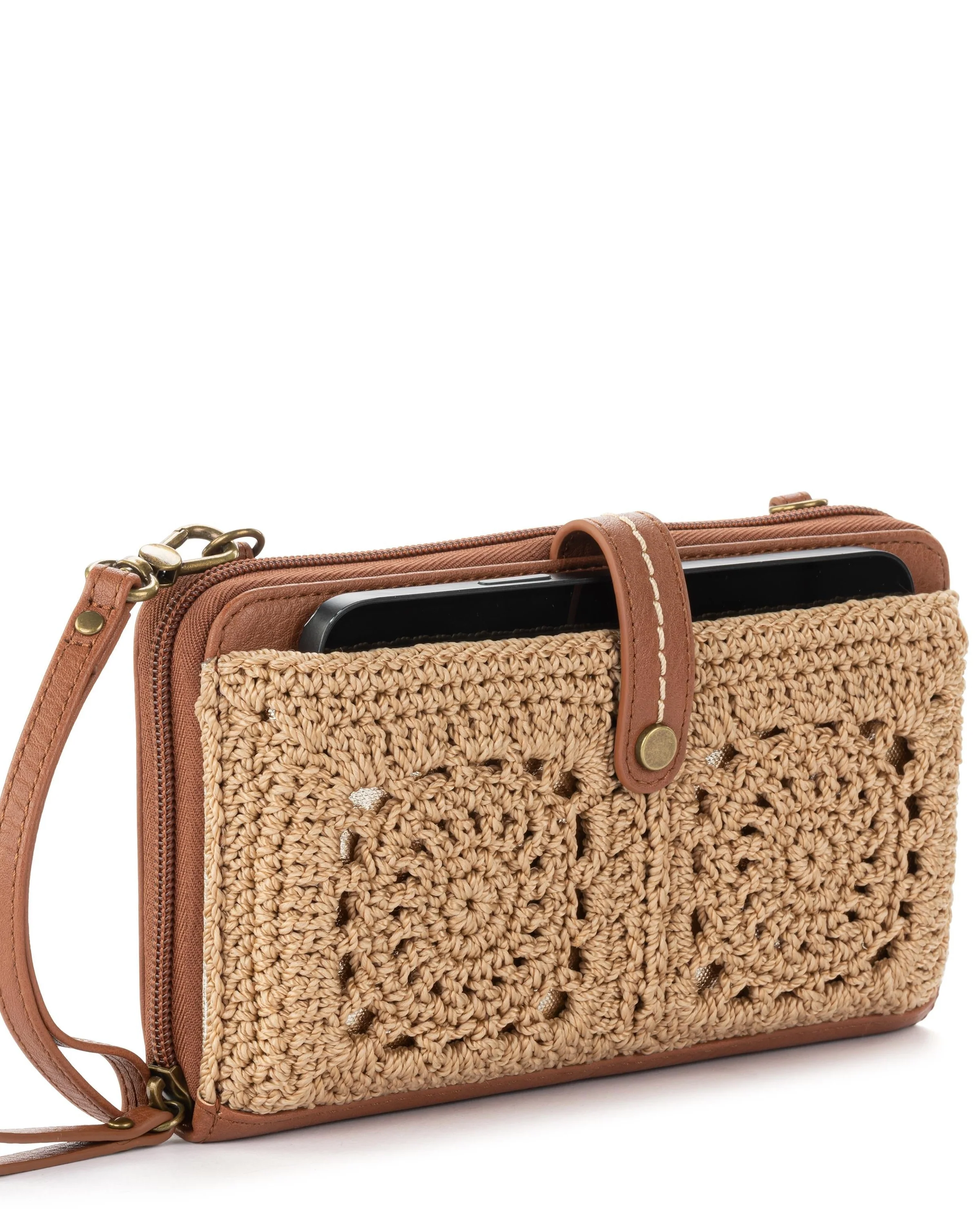 Iris Smartphone Wallet - Hand Crochet - Bamboo Medallion - Image 4