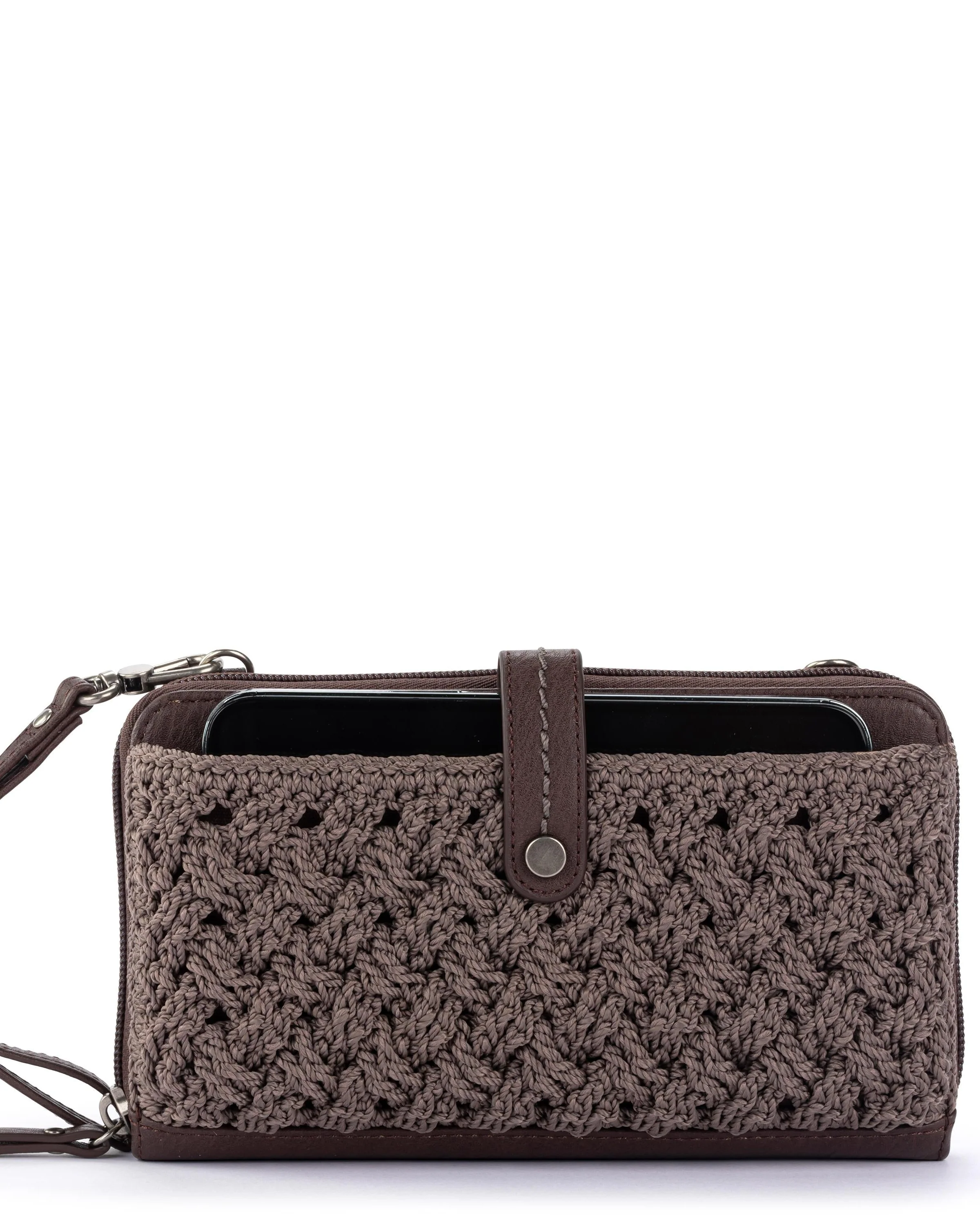 Iris Smartphone Wallet - Hand Crochet - Mushroom Cozy Weave