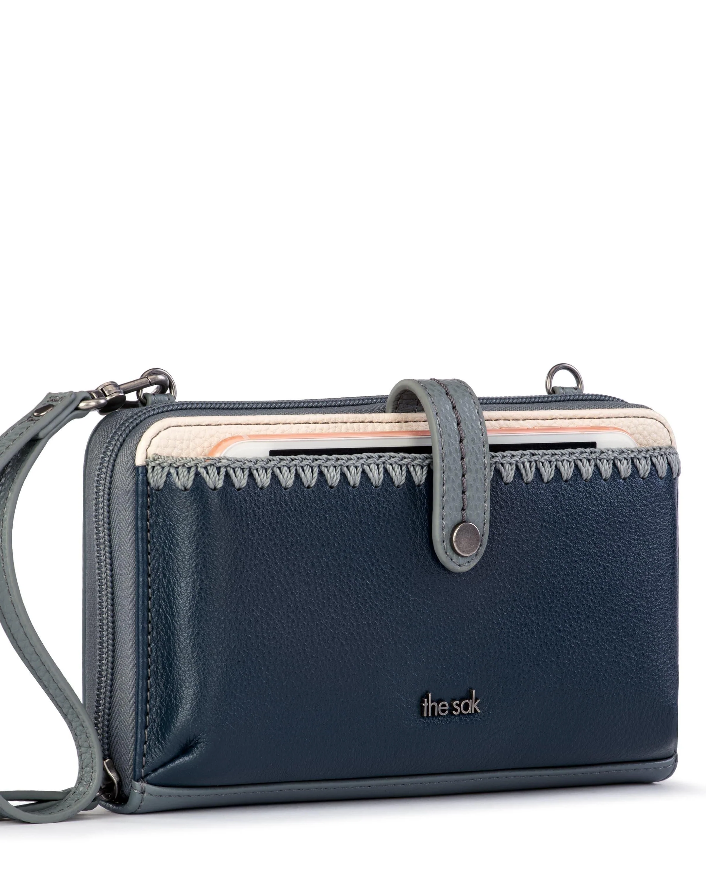Iris Smartphone Wallet - Leather - Dusty Blue Block - Image 4