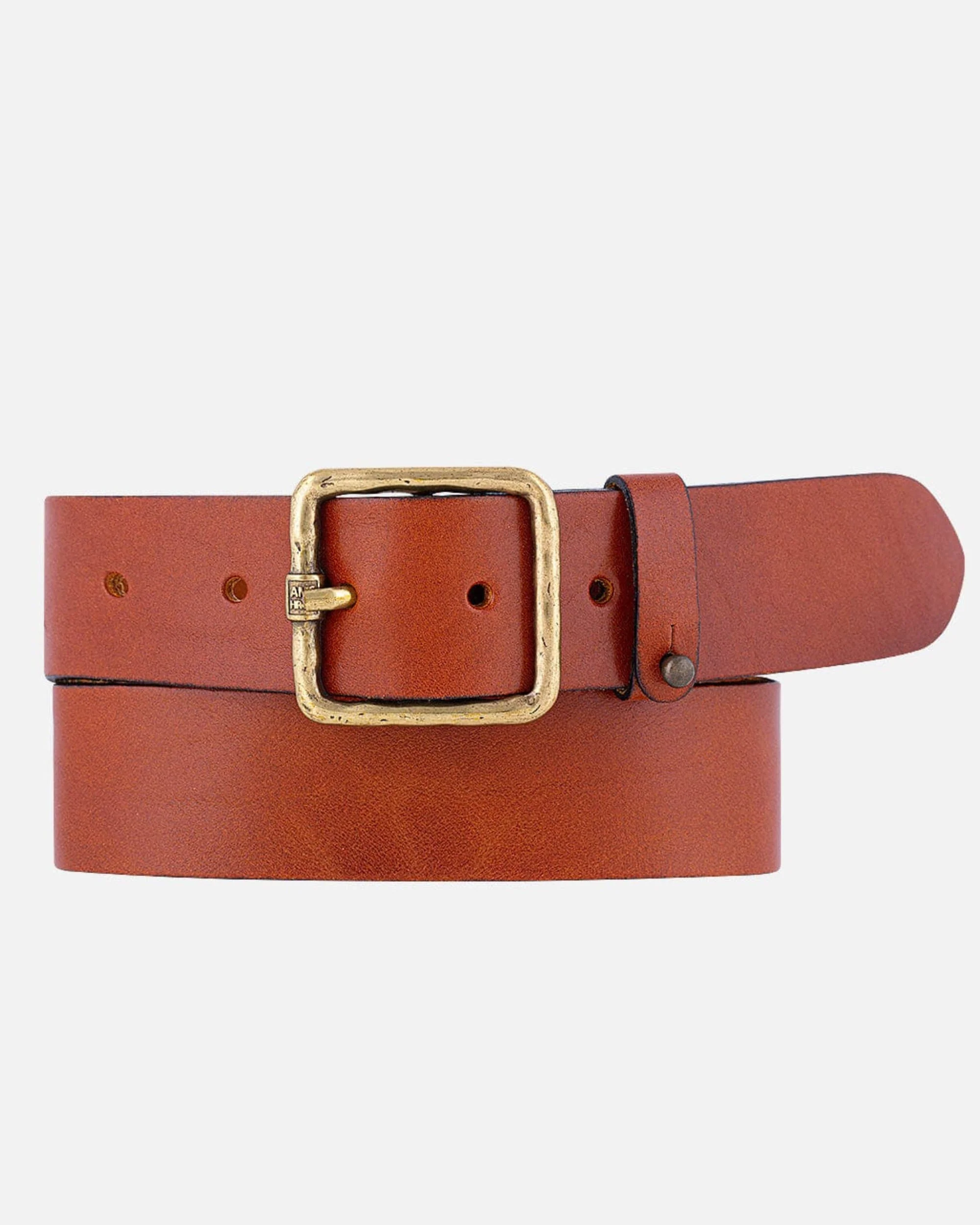 Kaya | Vintage Gold Square Buckle Leather Belt - Image 9