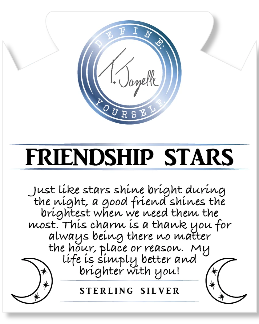 Larimar Gemstone Bracelet with Friendship Stars Sterling Silver Charm - Image 2