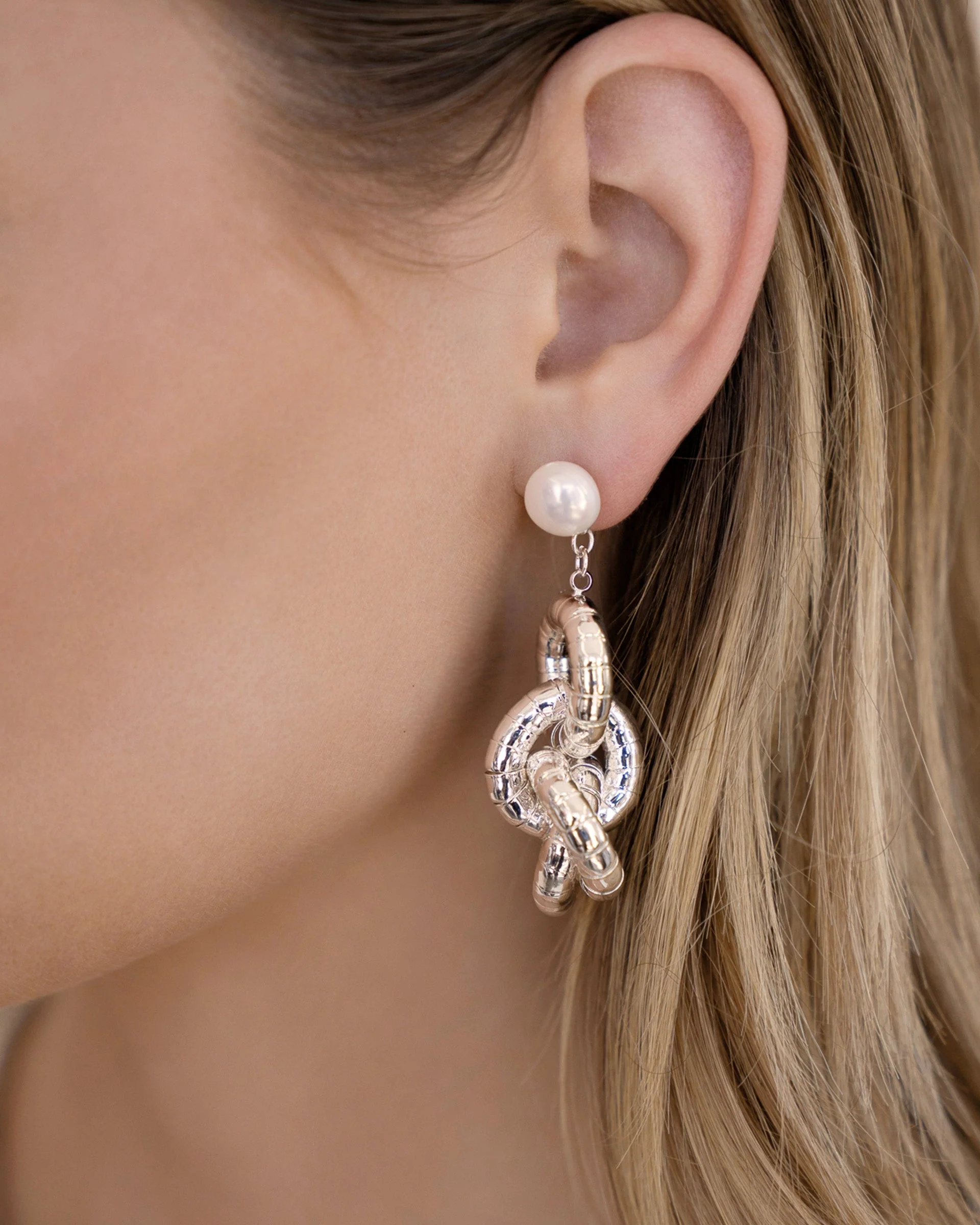 Liquid Gold Pearl Drop Earrings - Image 6