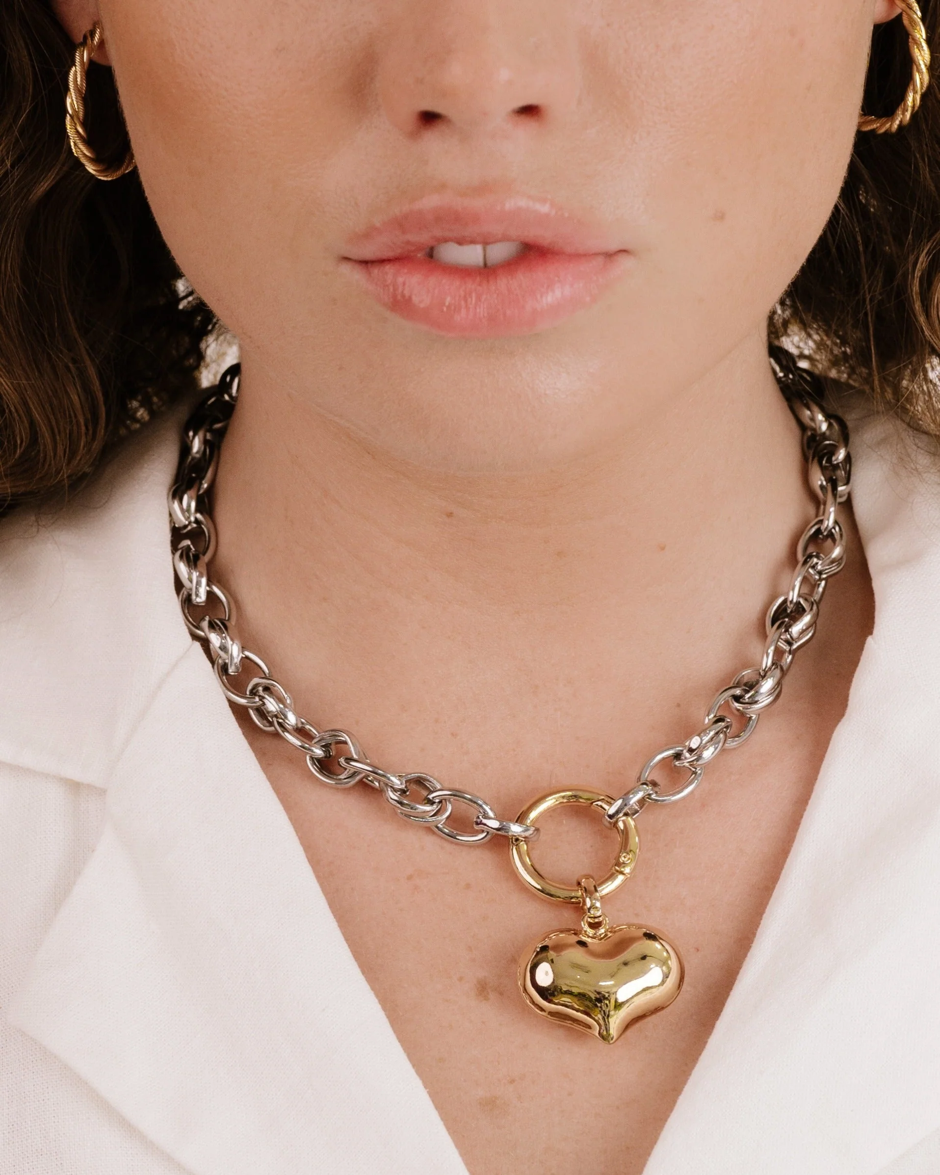 Locked in Mixed Metal Heart Necklace - Image 7
