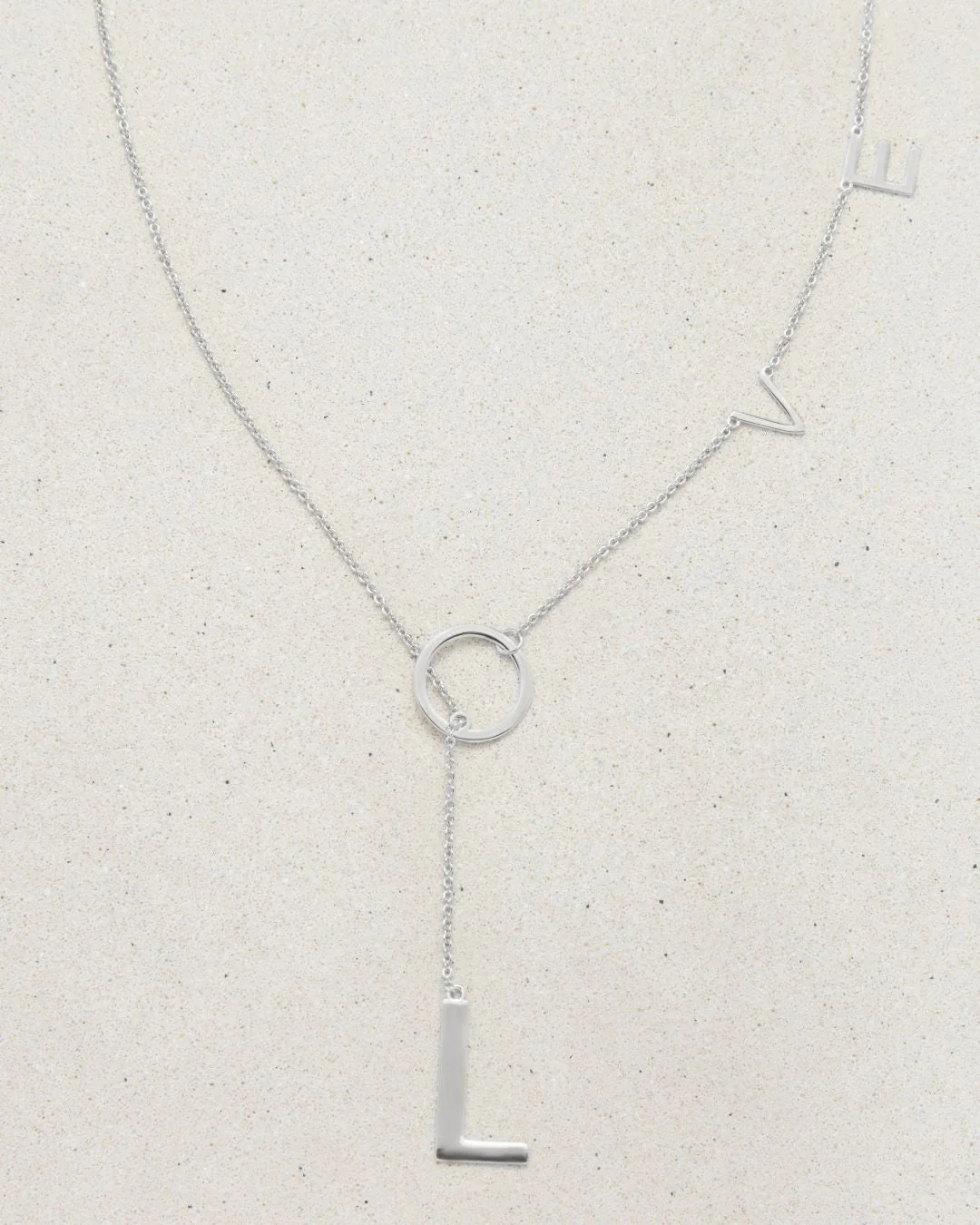 LOVE LARIAT NECKLACE SILVER - Image 4
