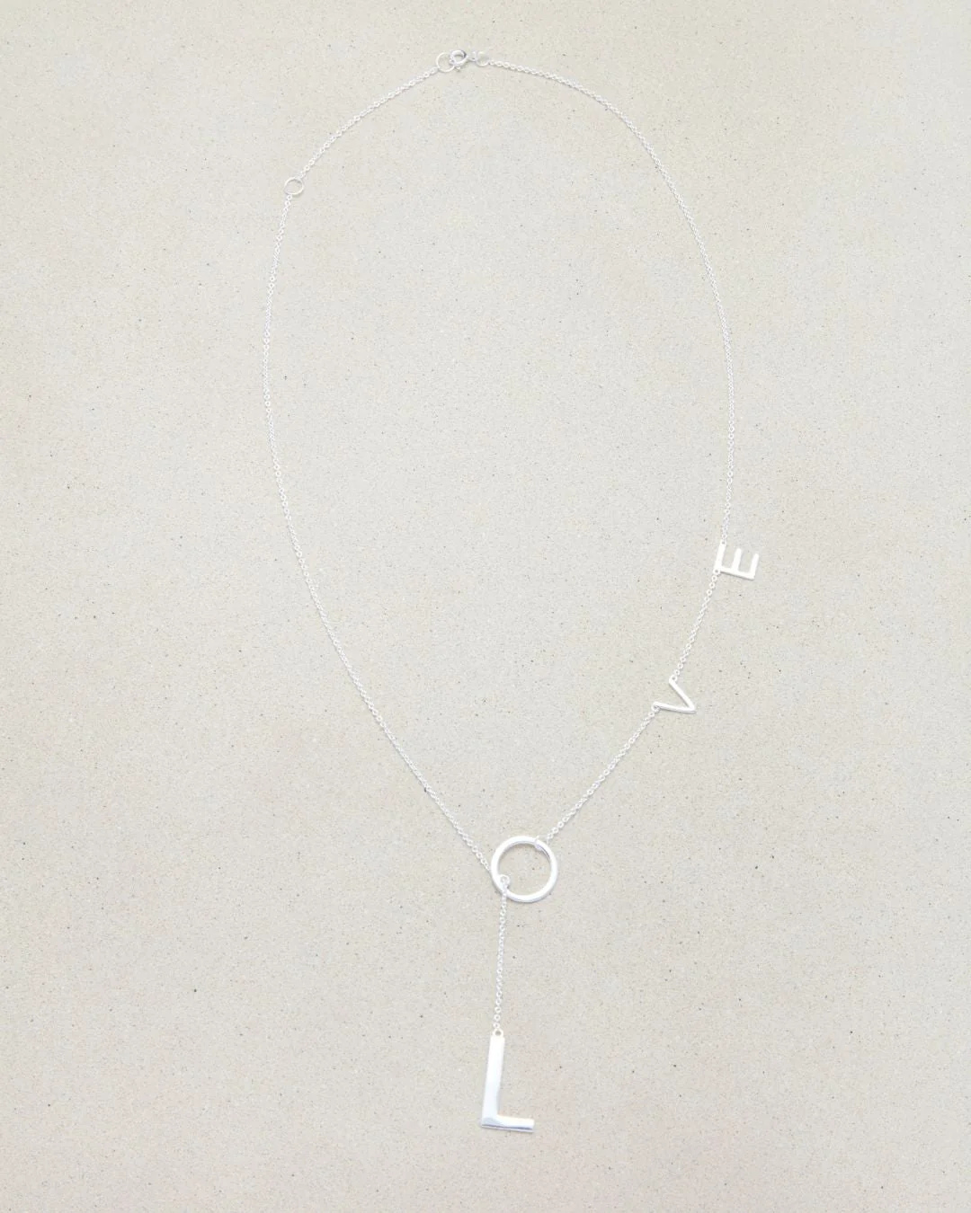 LOVE LARIAT NECKLACE SILVER - Image 5