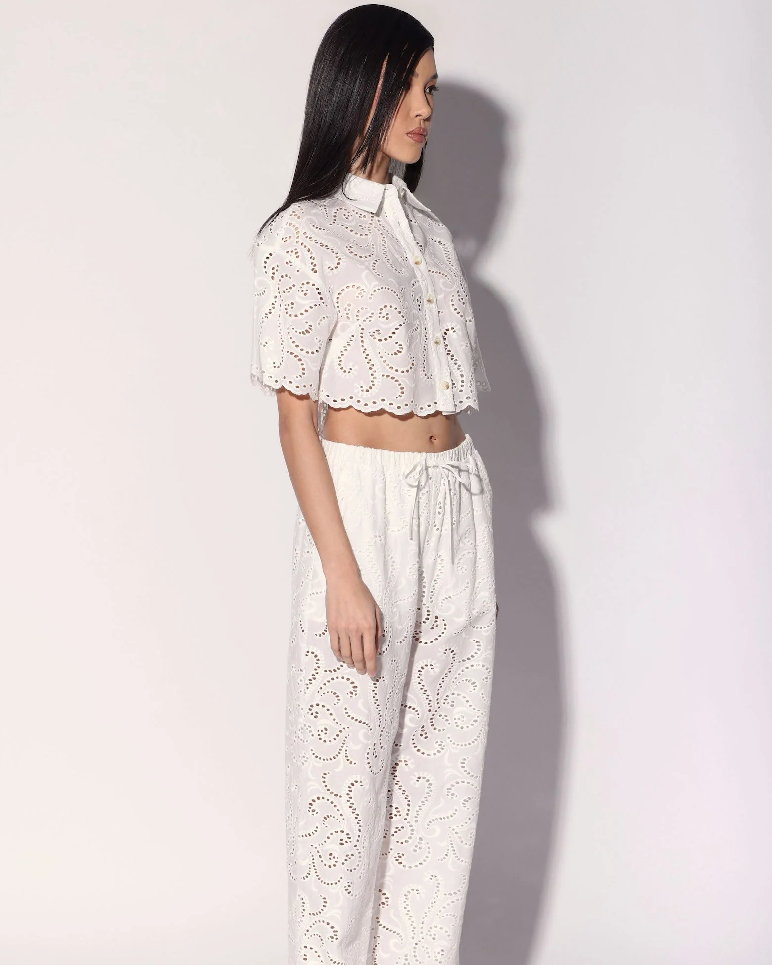 Lysander Pant, White Eyelet - Image 3