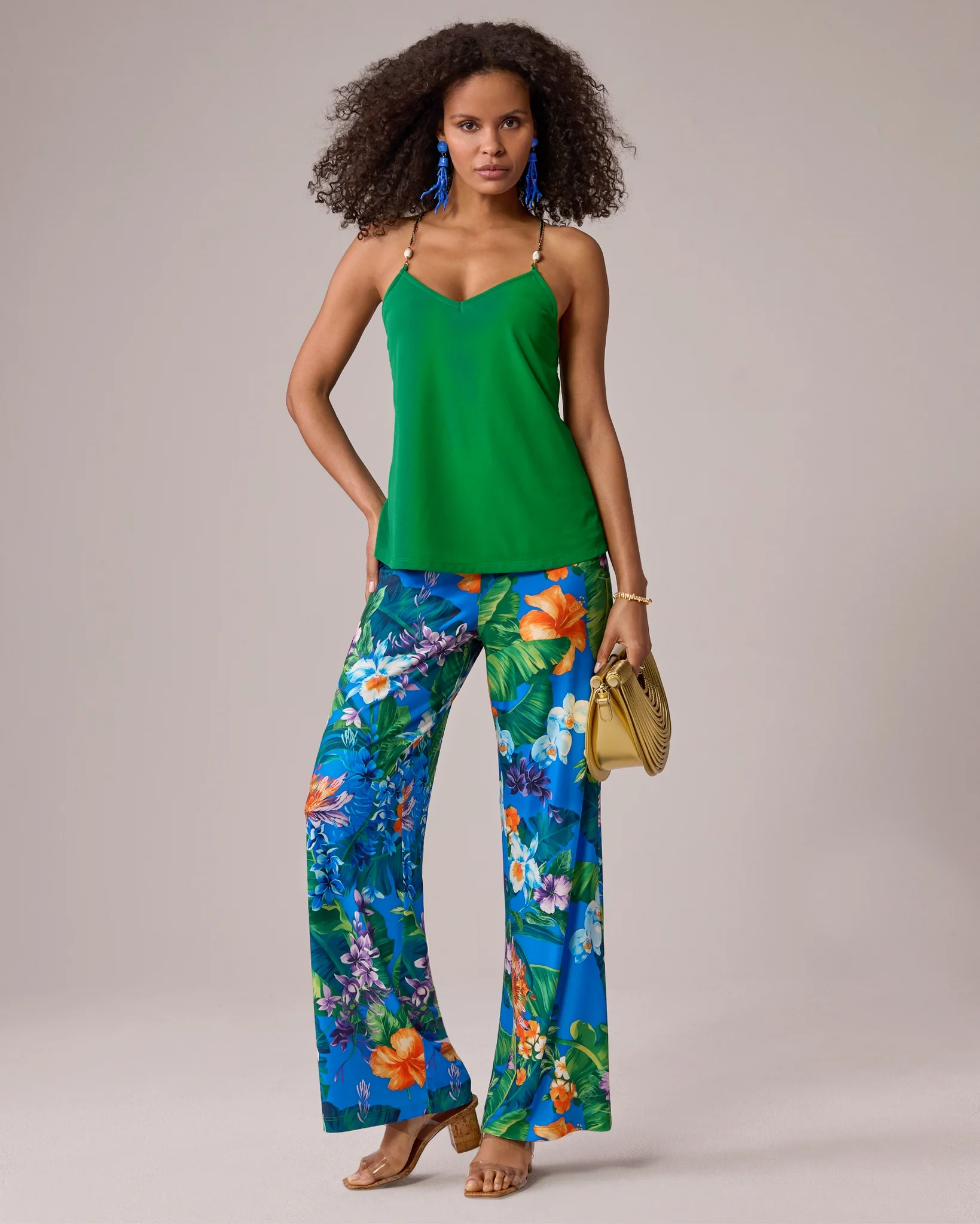 Malibu Print Wide Leg Pant Tropical Explosion