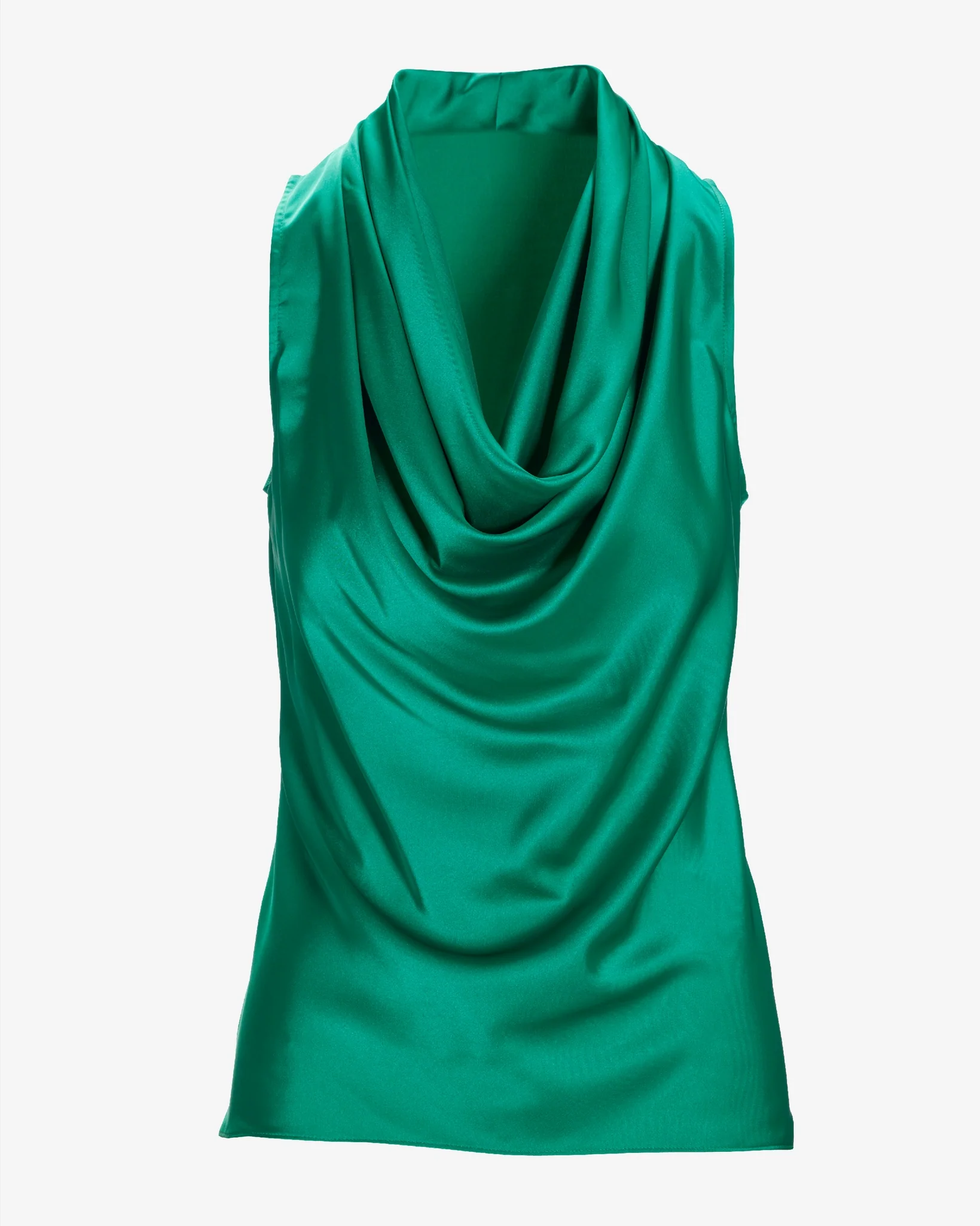 Marilyn Cowl-Neck Charmeuse Blouse Parakeet - Image 2