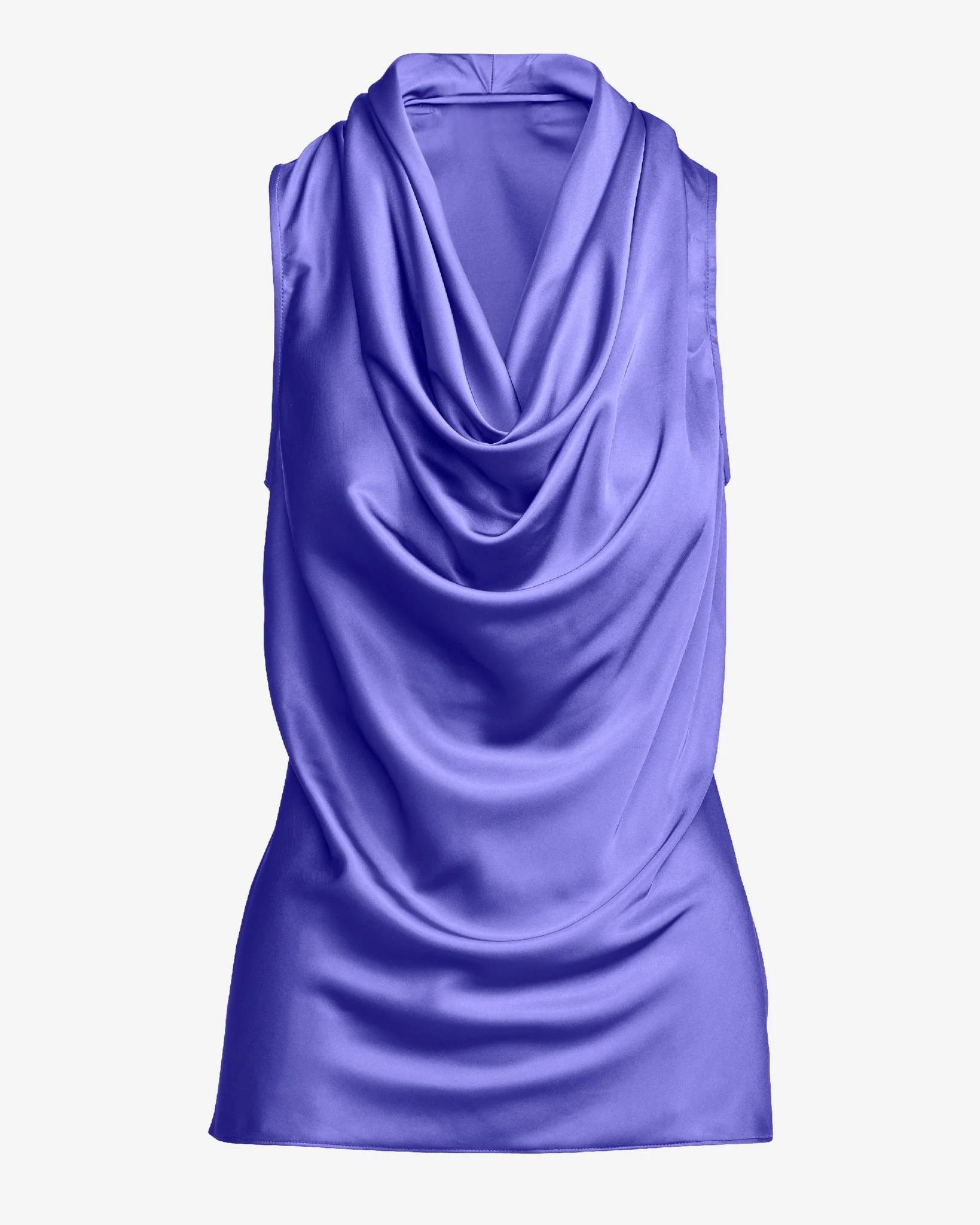 Marilyn Cowl-Neck Charmeuse Blouse Purple Opulence - Image 2