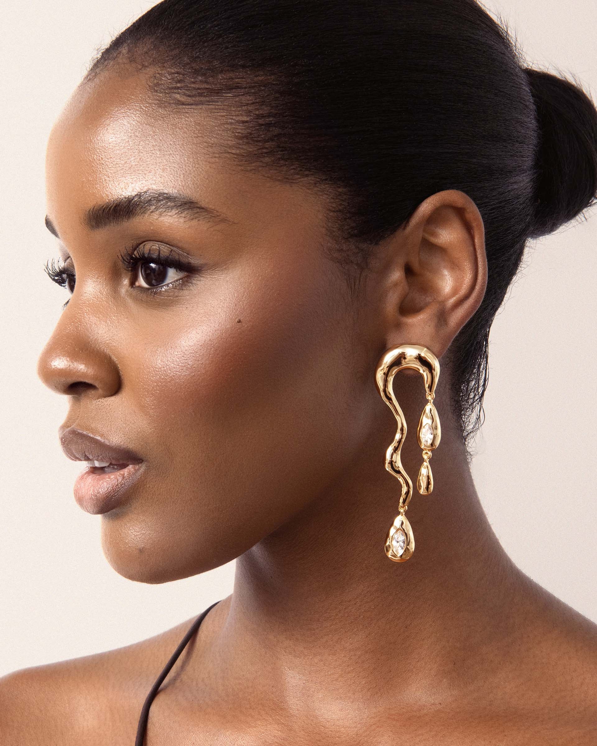 Melting Metal Dangle Earrings - Image 6