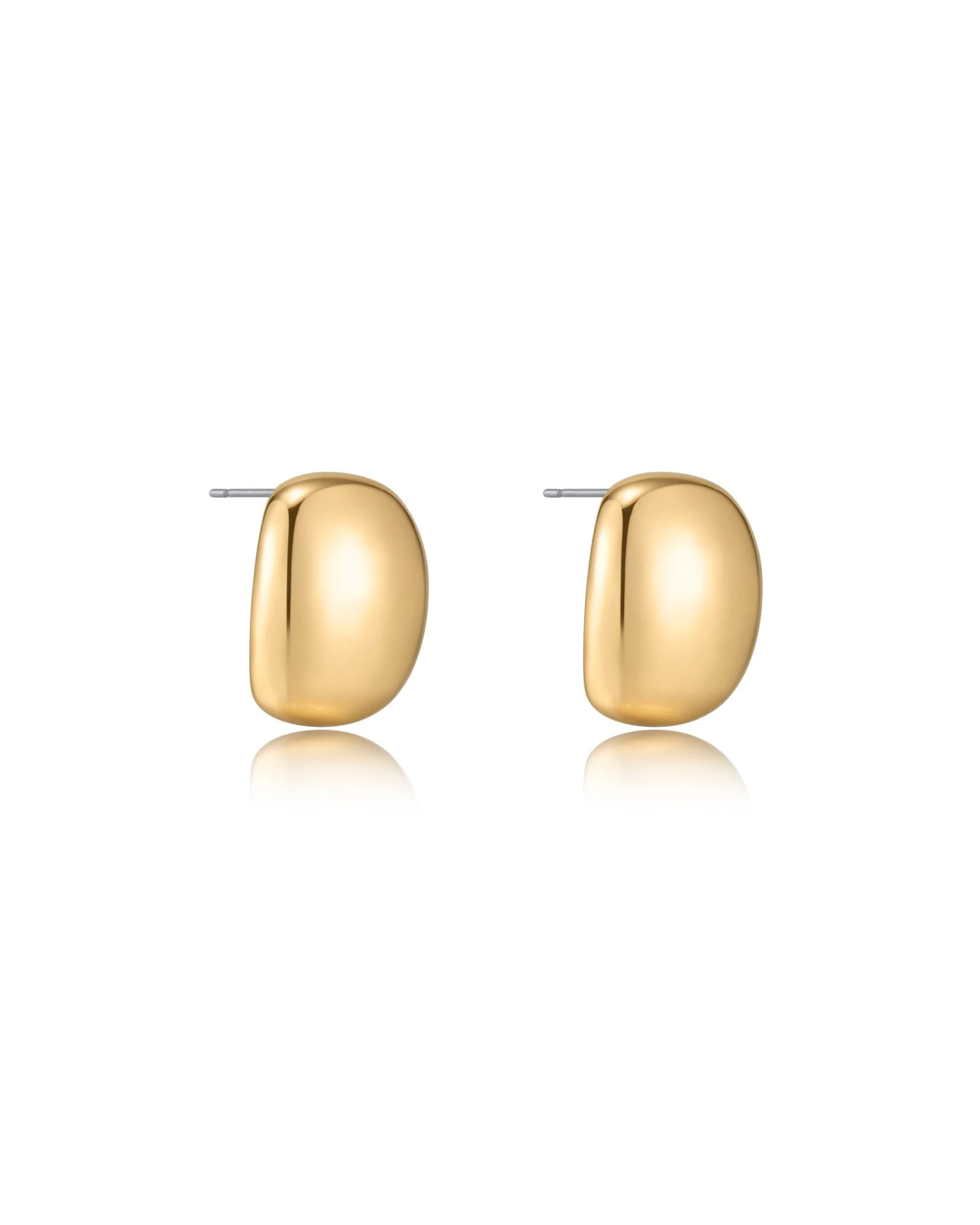 Minimal Curved Square Stud Earrings - Image 3