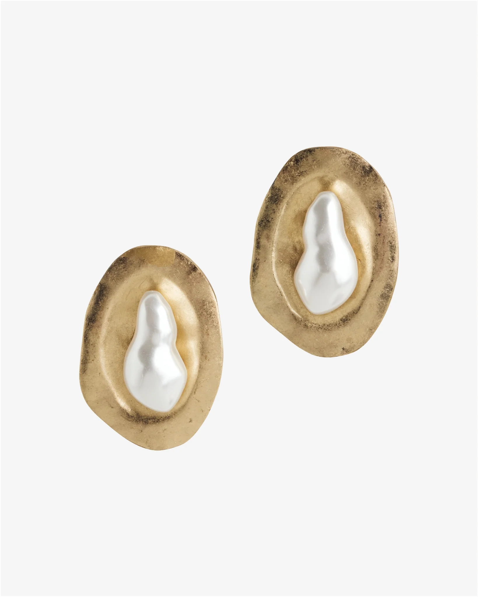 Modern Gold Pearl Stud White/Gold