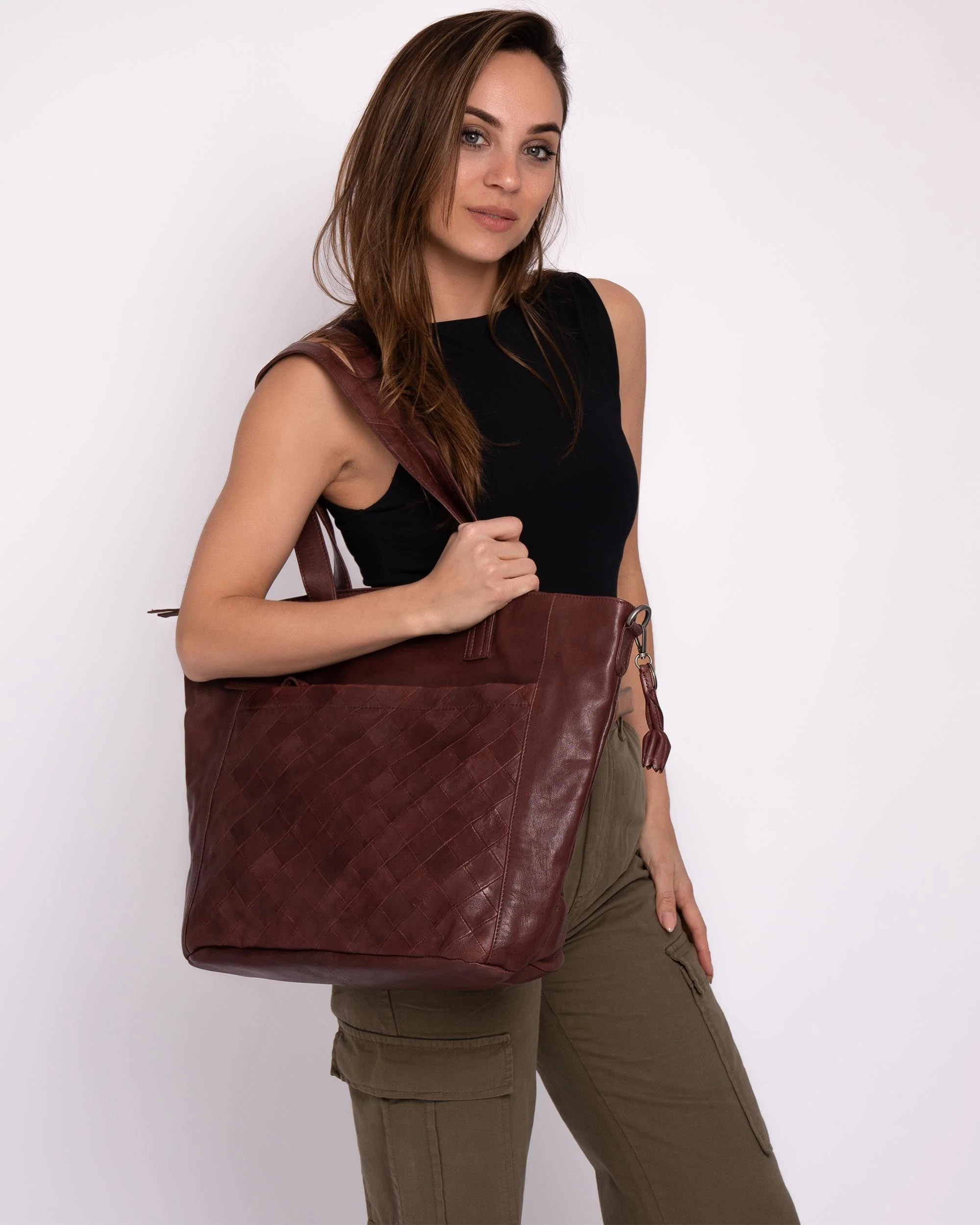 Muskens | Large Leather Tote Bag - Image 3