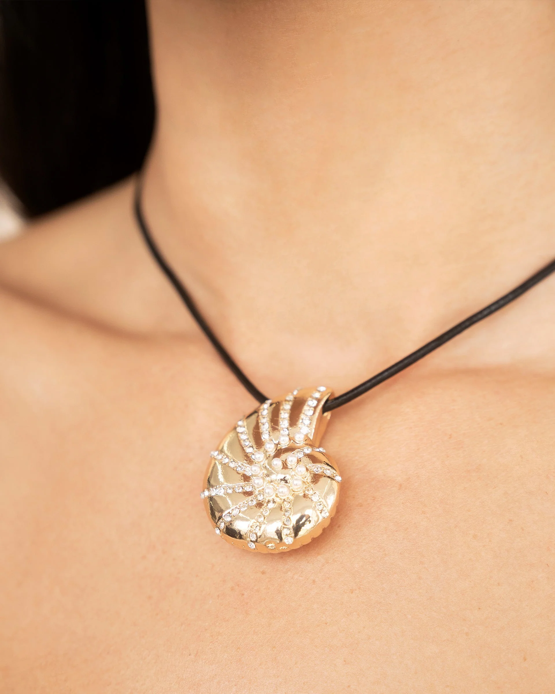 Nautilus Shell Cord Necklace - Image 2
