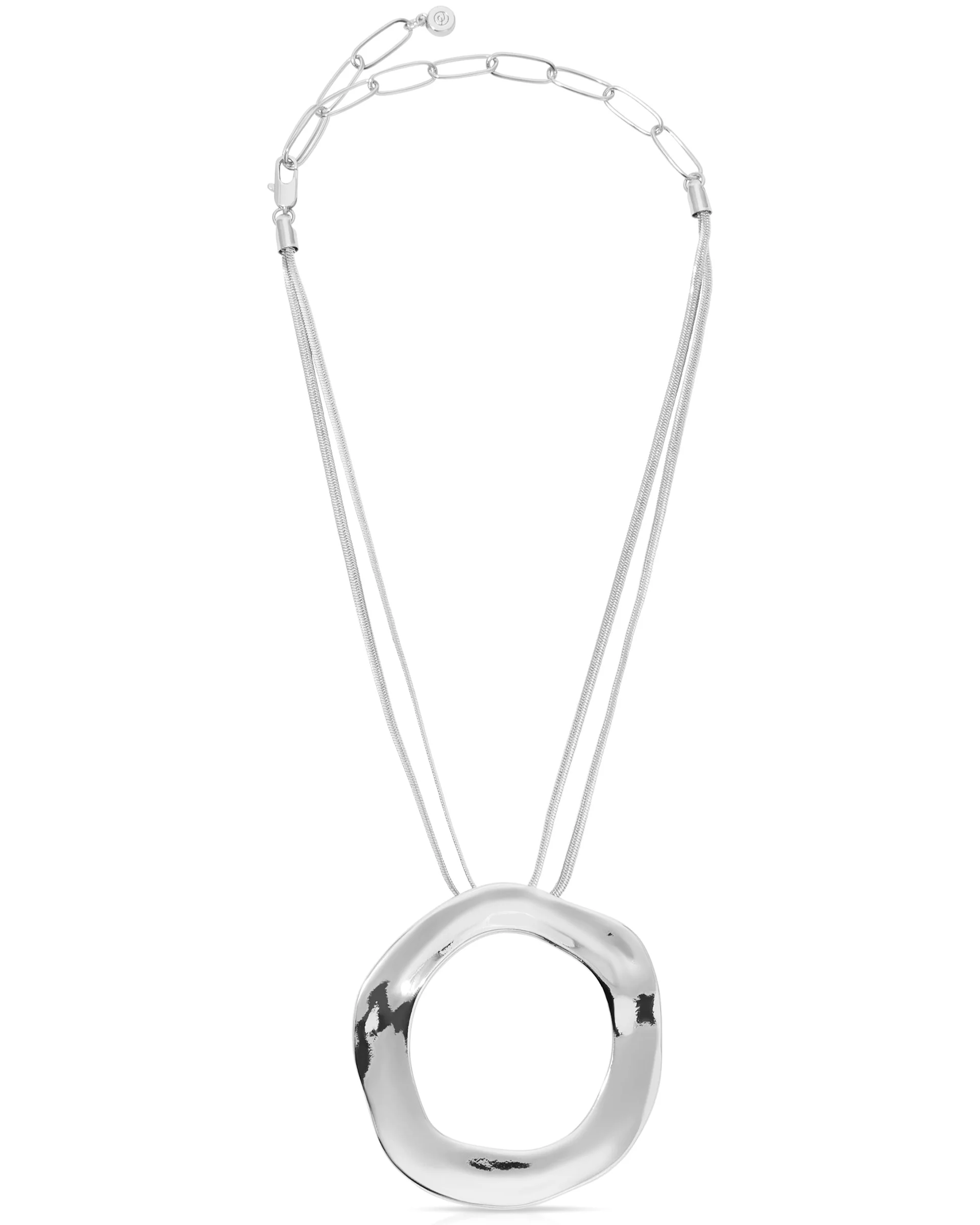 Open Circle Pavè Necklace - Image 3
