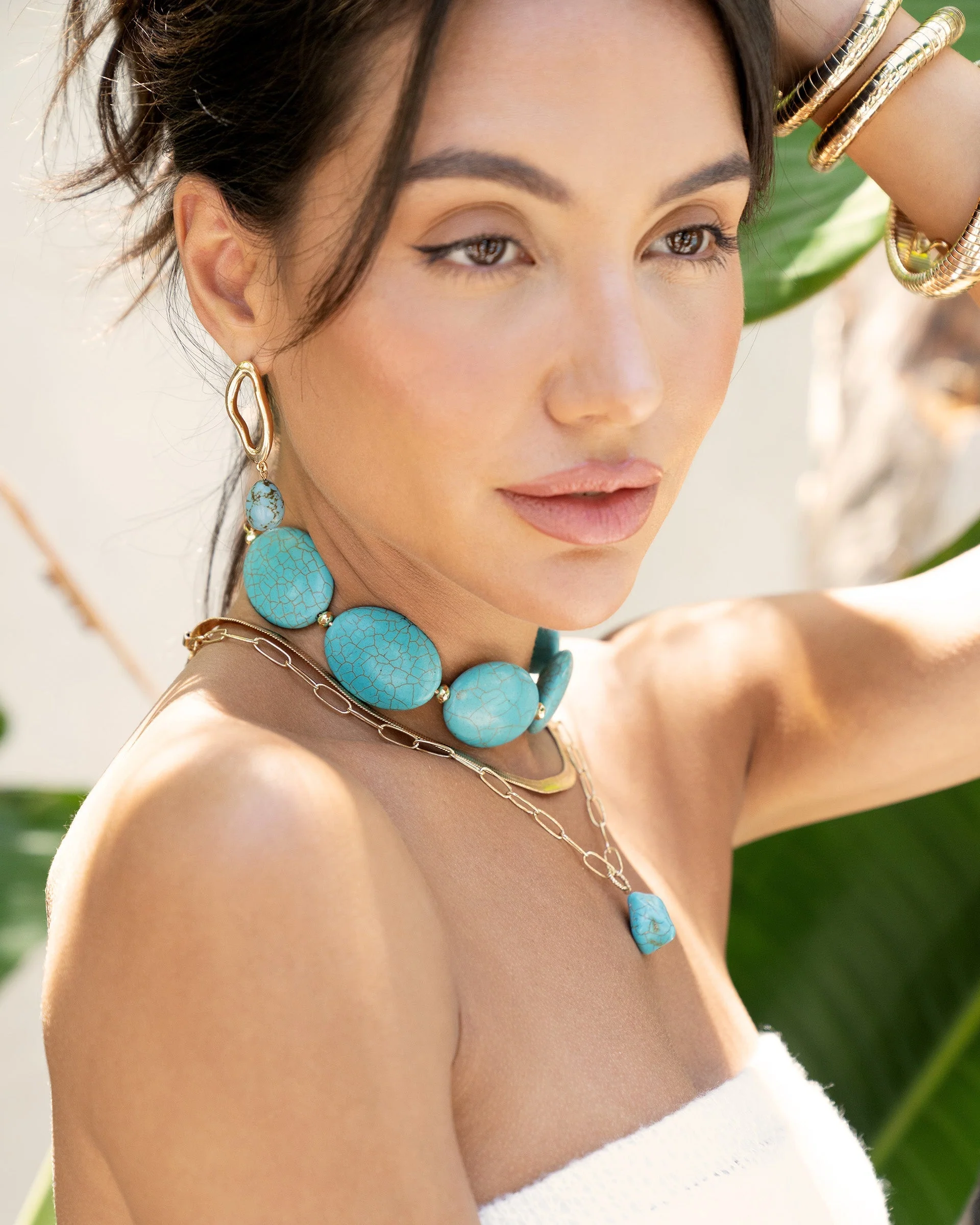Oval Turquoise Stones Statement Choker - Image 7