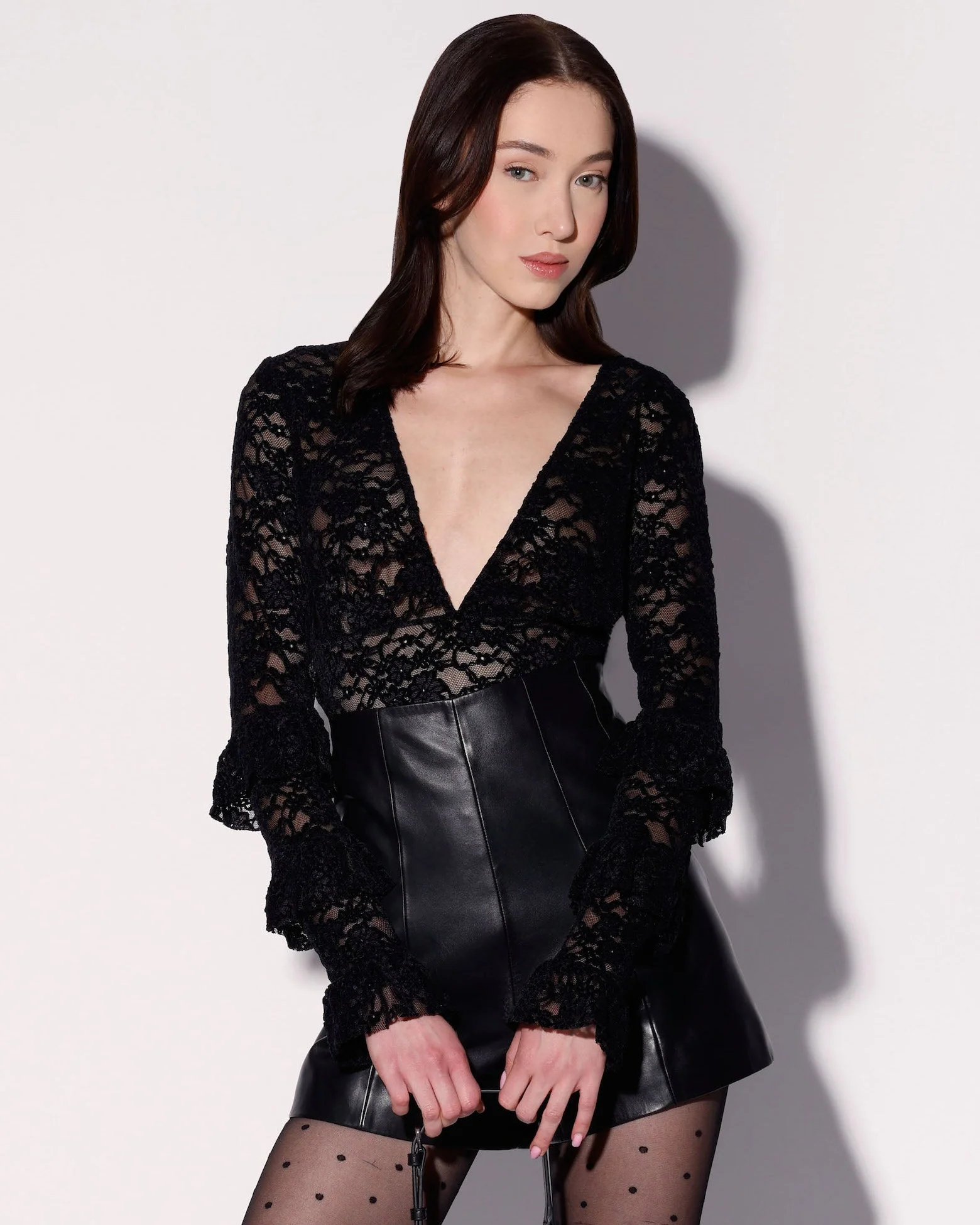 Paloma Top, Black Lace