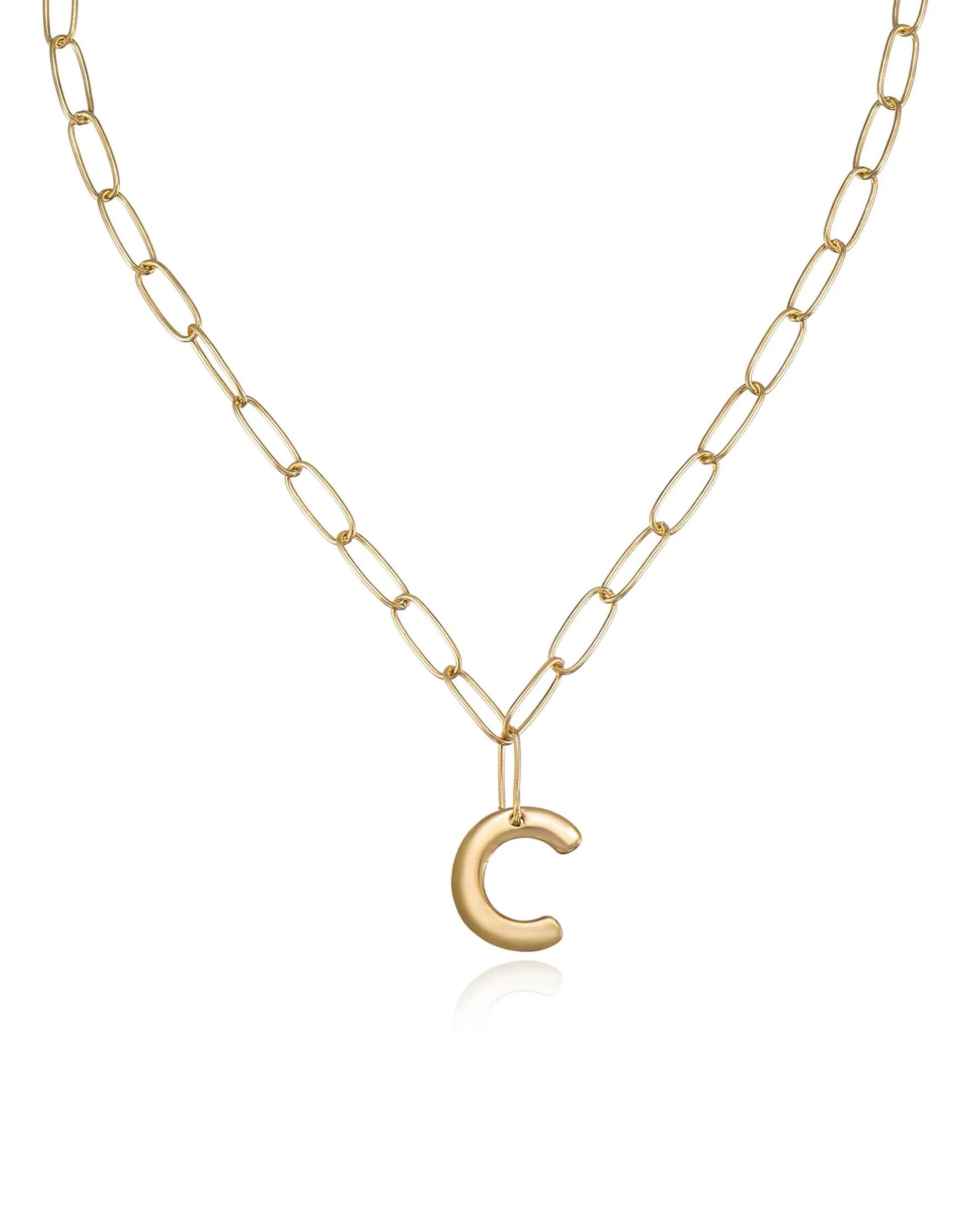 Paperclip Link Initial Necklace - Image 10