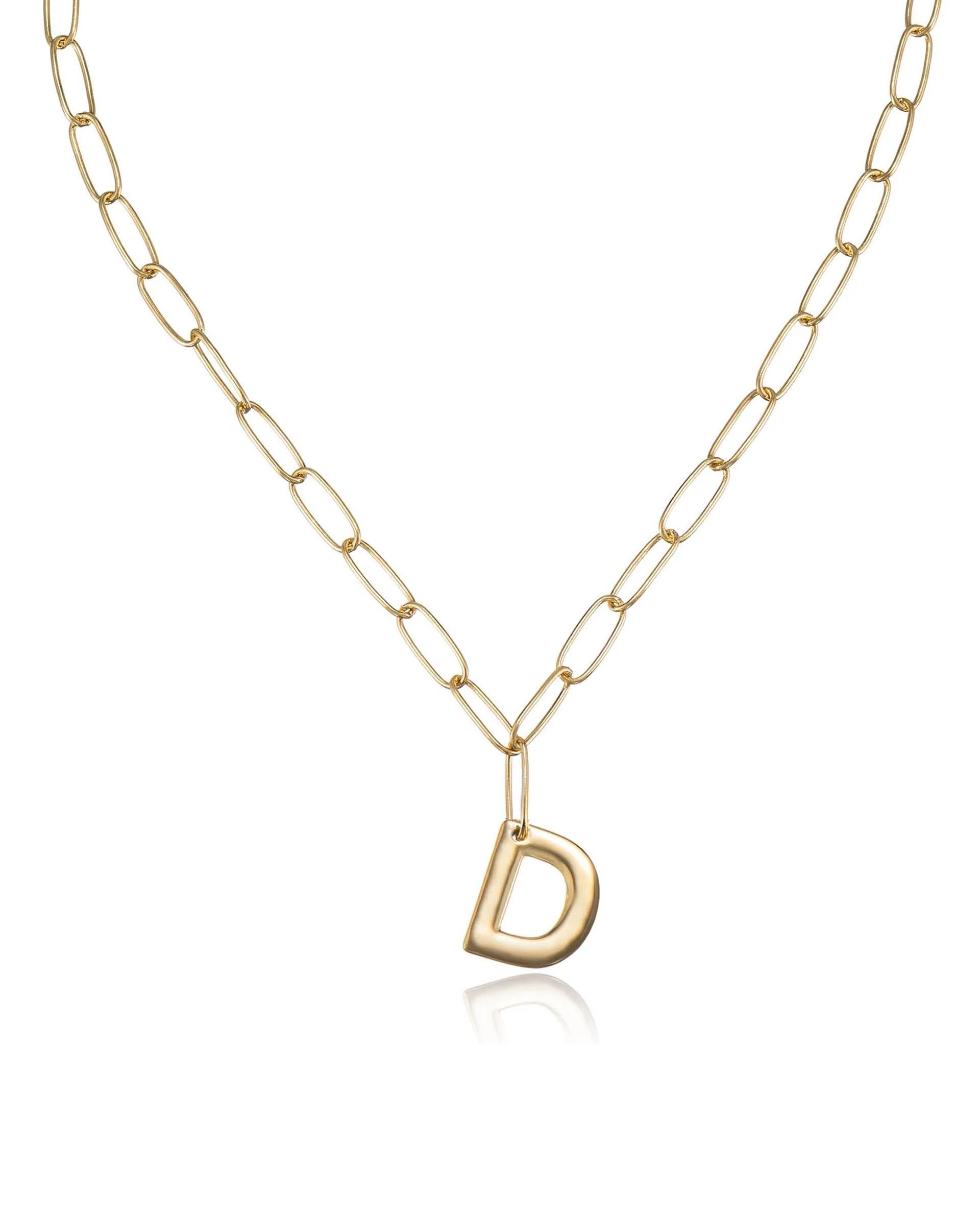 Paperclip Link Initial Necklace - Image 11