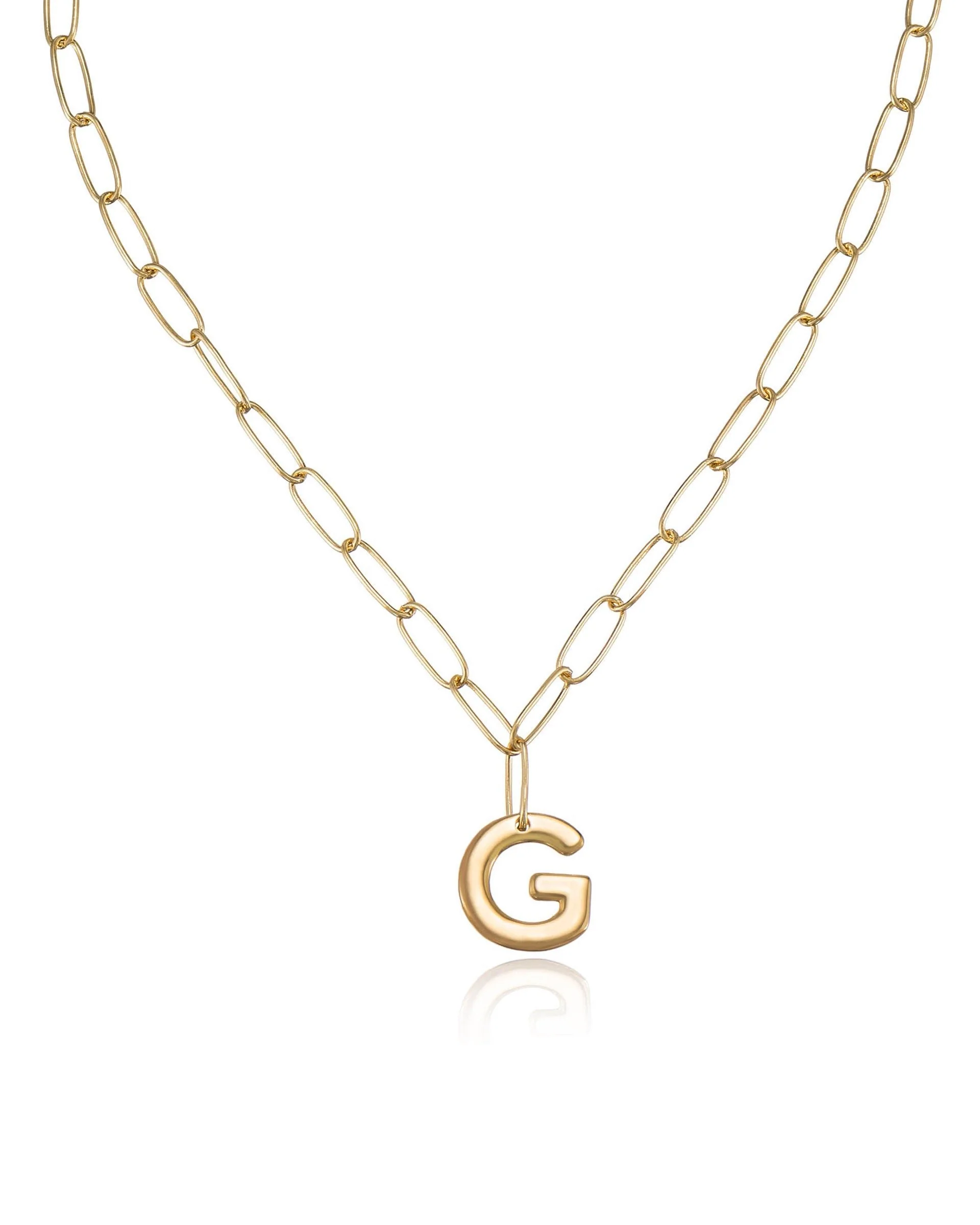 Paperclip Link Initial Necklace - Image 14