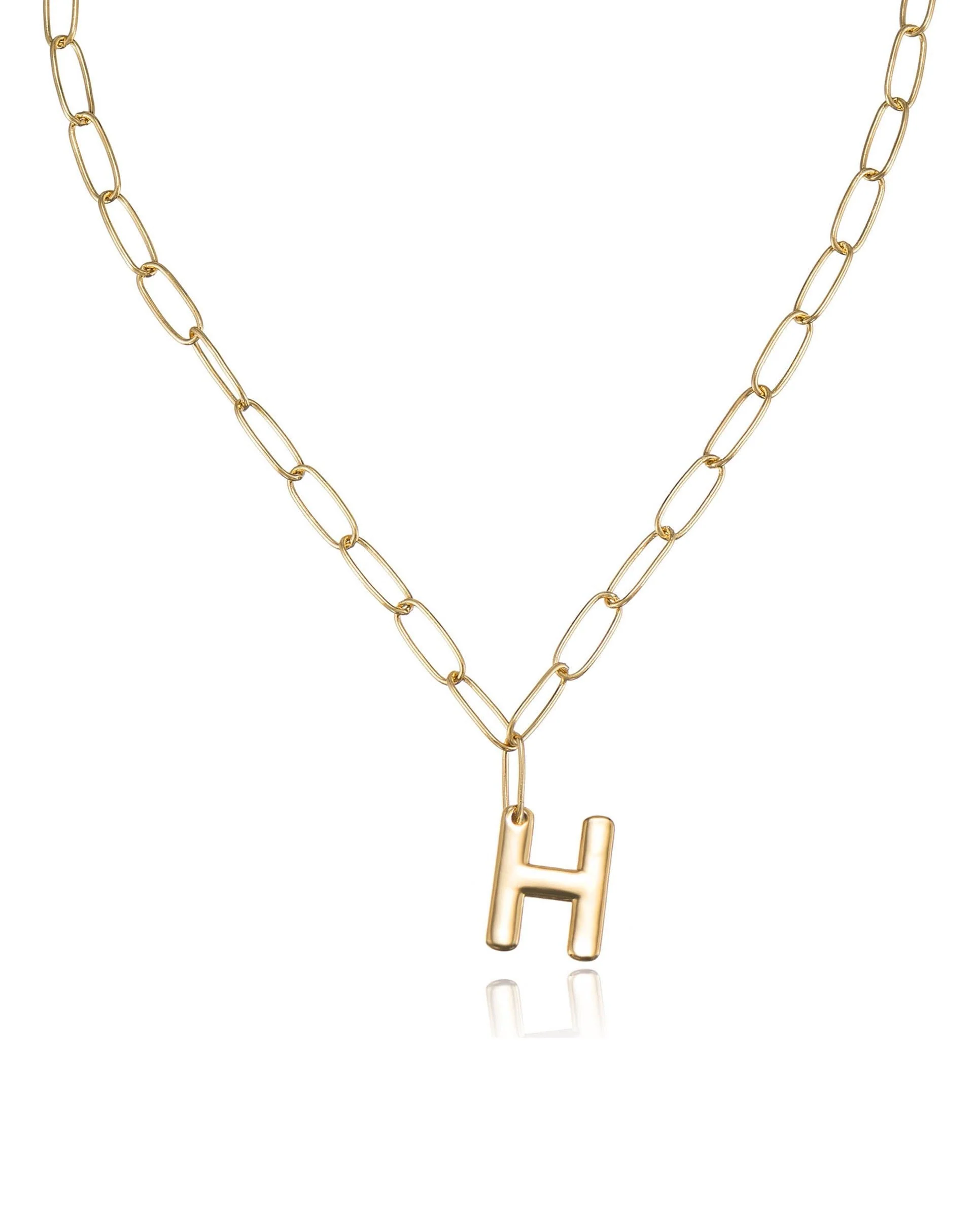 Paperclip Link Initial Necklace - Image 15
