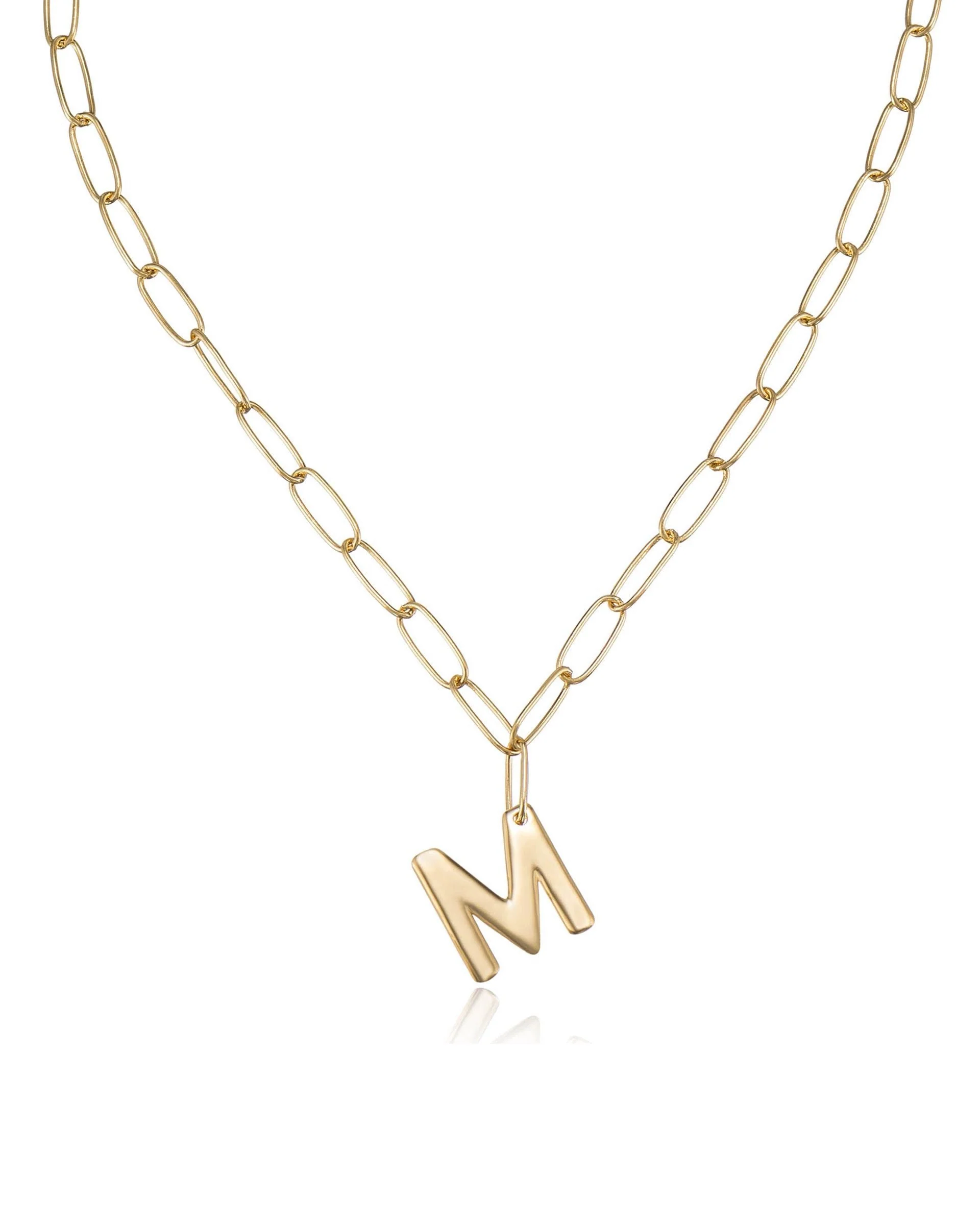 Paperclip Link Initial Necklace - Image 20