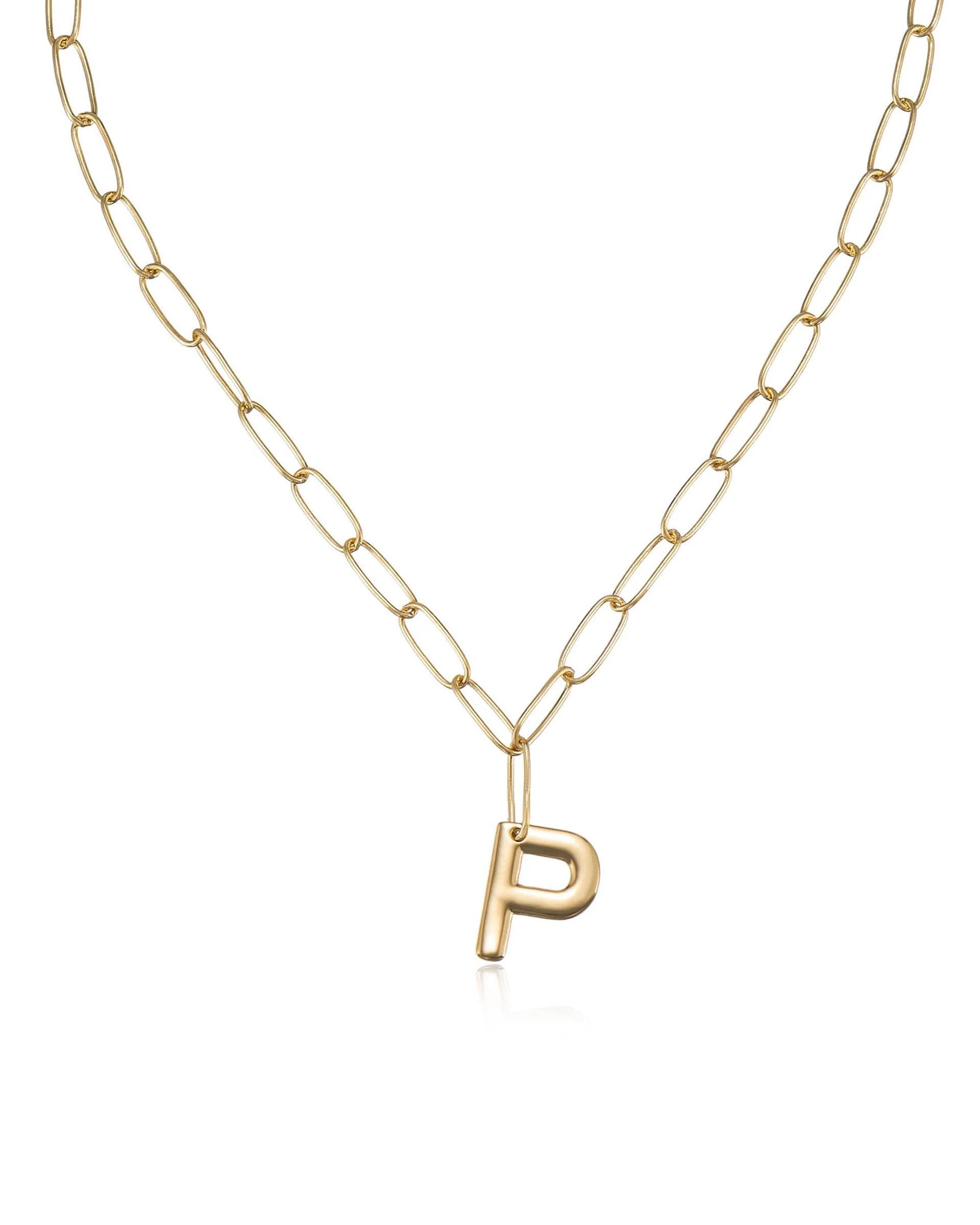 Paperclip Link Initial Necklace - Image 23