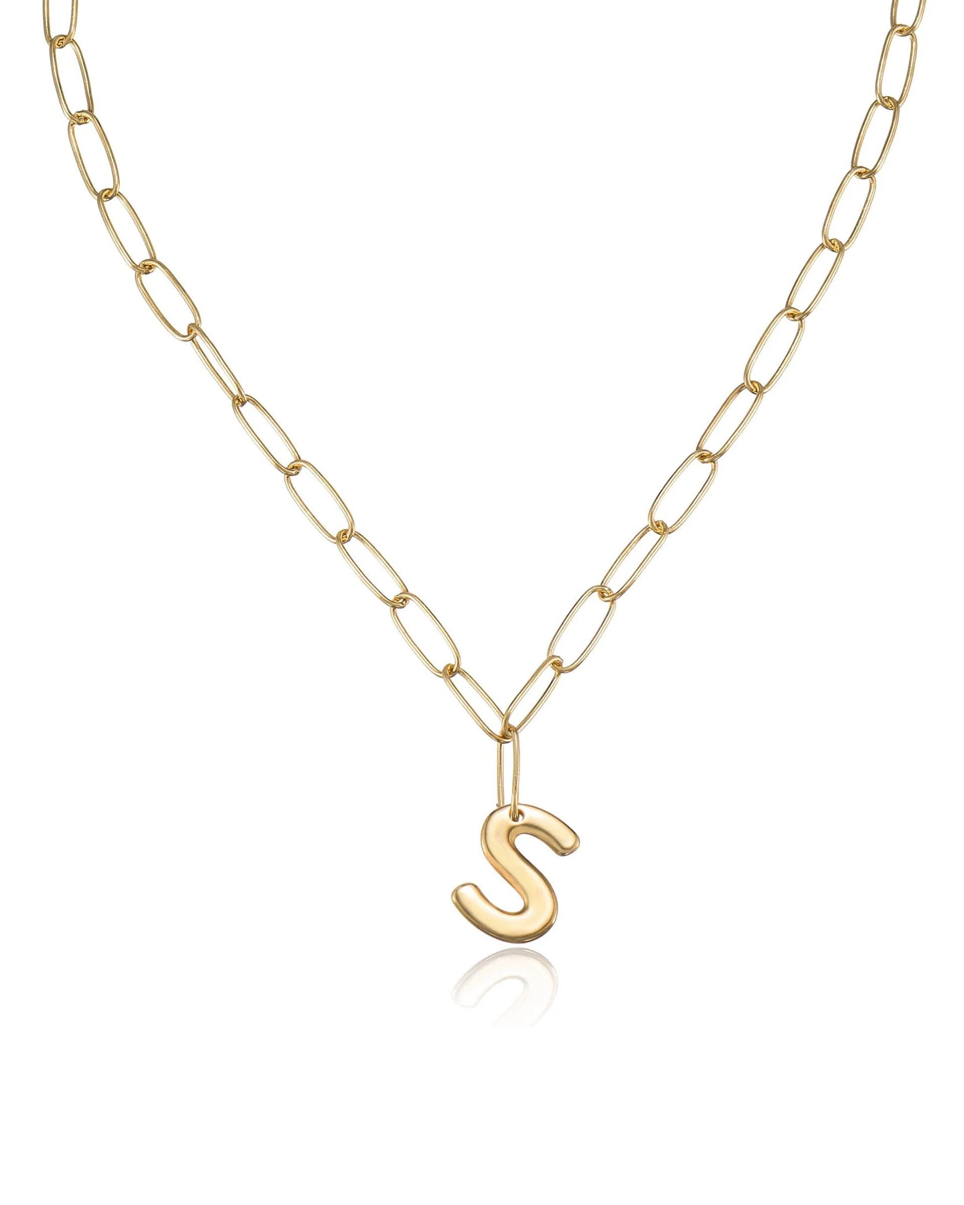 Paperclip Link Initial Necklace - Image 25