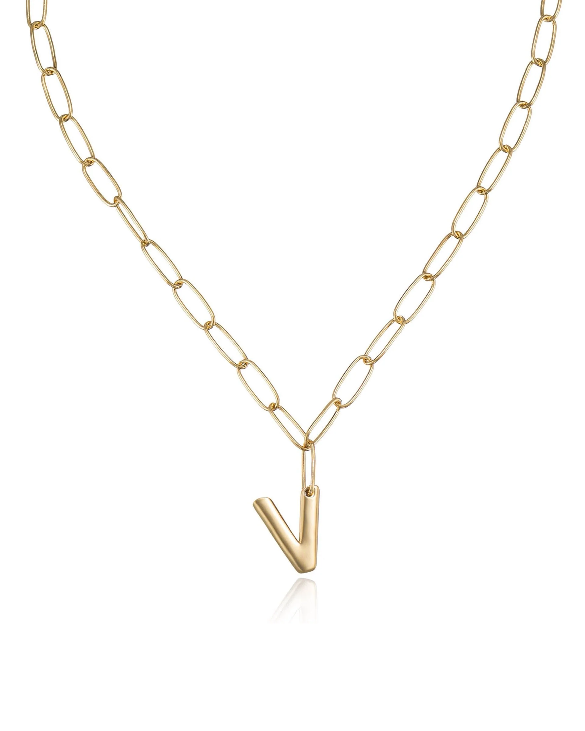 Paperclip Link Initial Necklace - Image 27