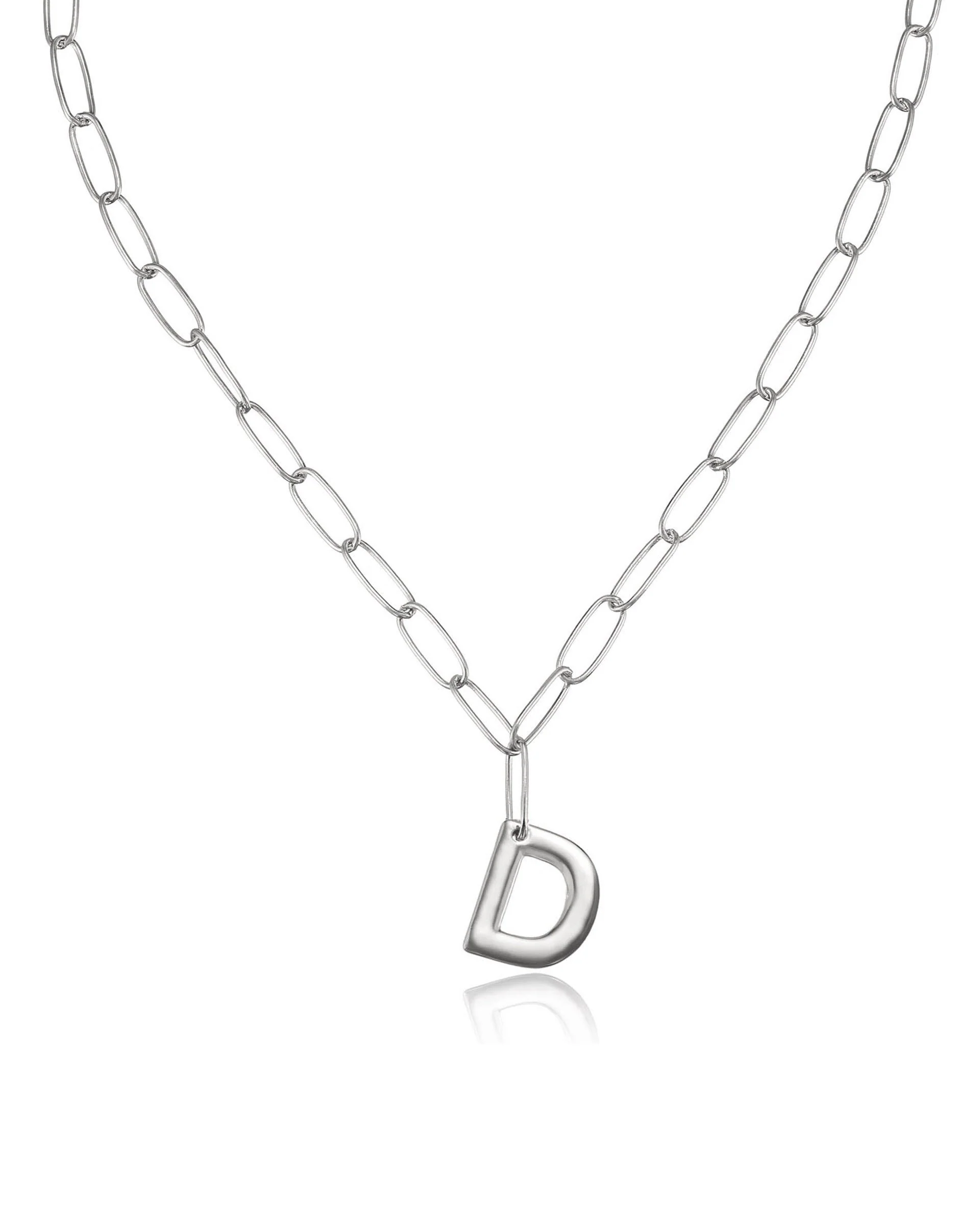 Paperclip Link Initial Necklace - Image 30