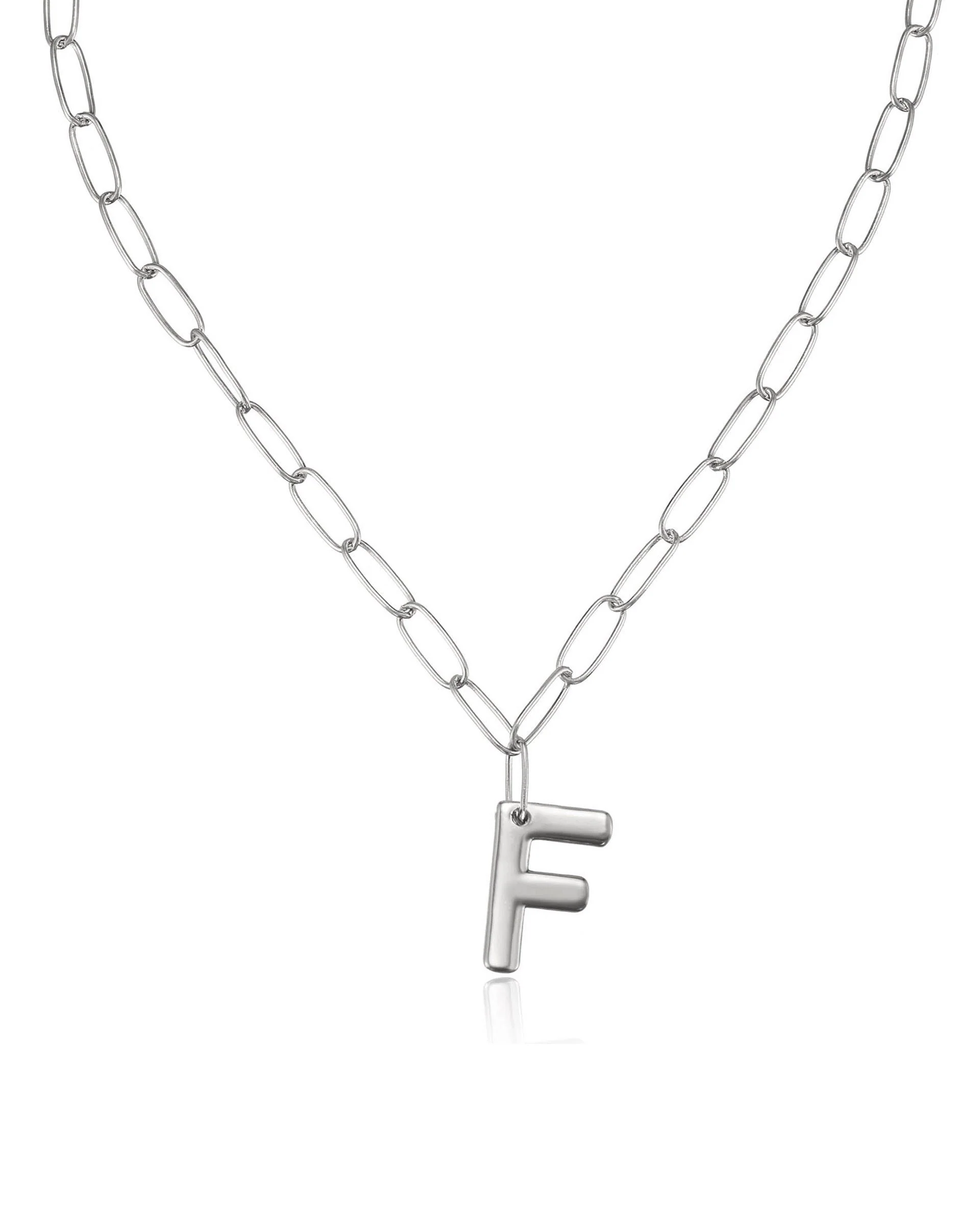 Paperclip Link Initial Necklace - Image 32
