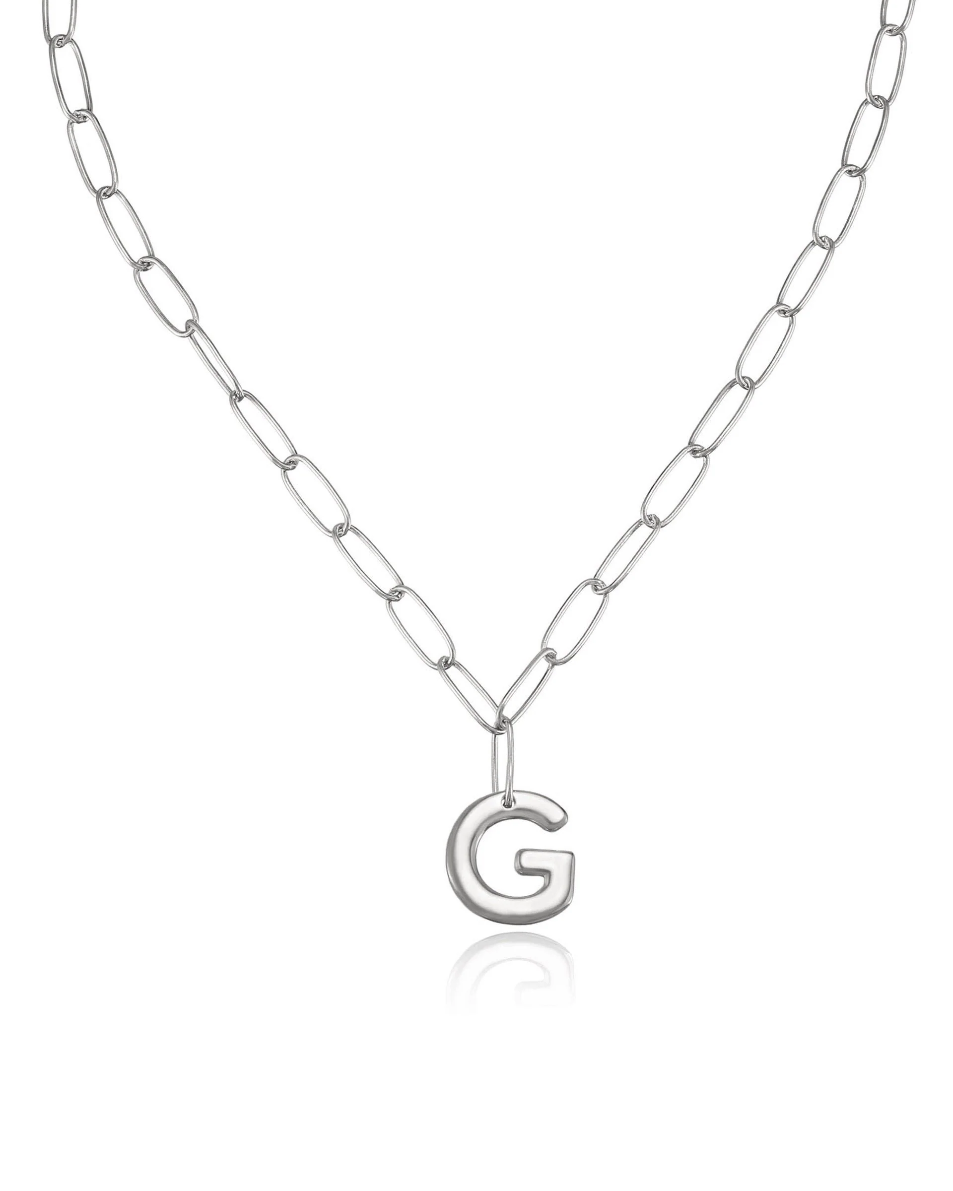 Paperclip Link Initial Necklace - Image 33
