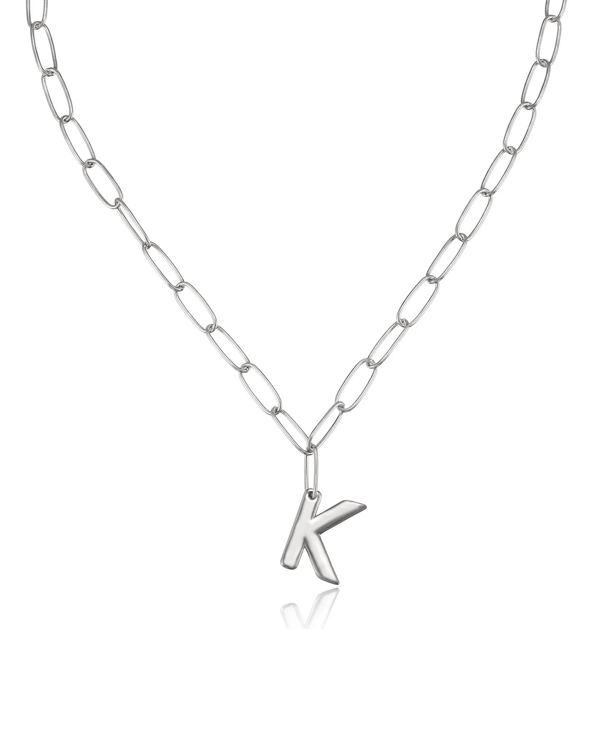 Paperclip Link Initial Necklace - Image 37