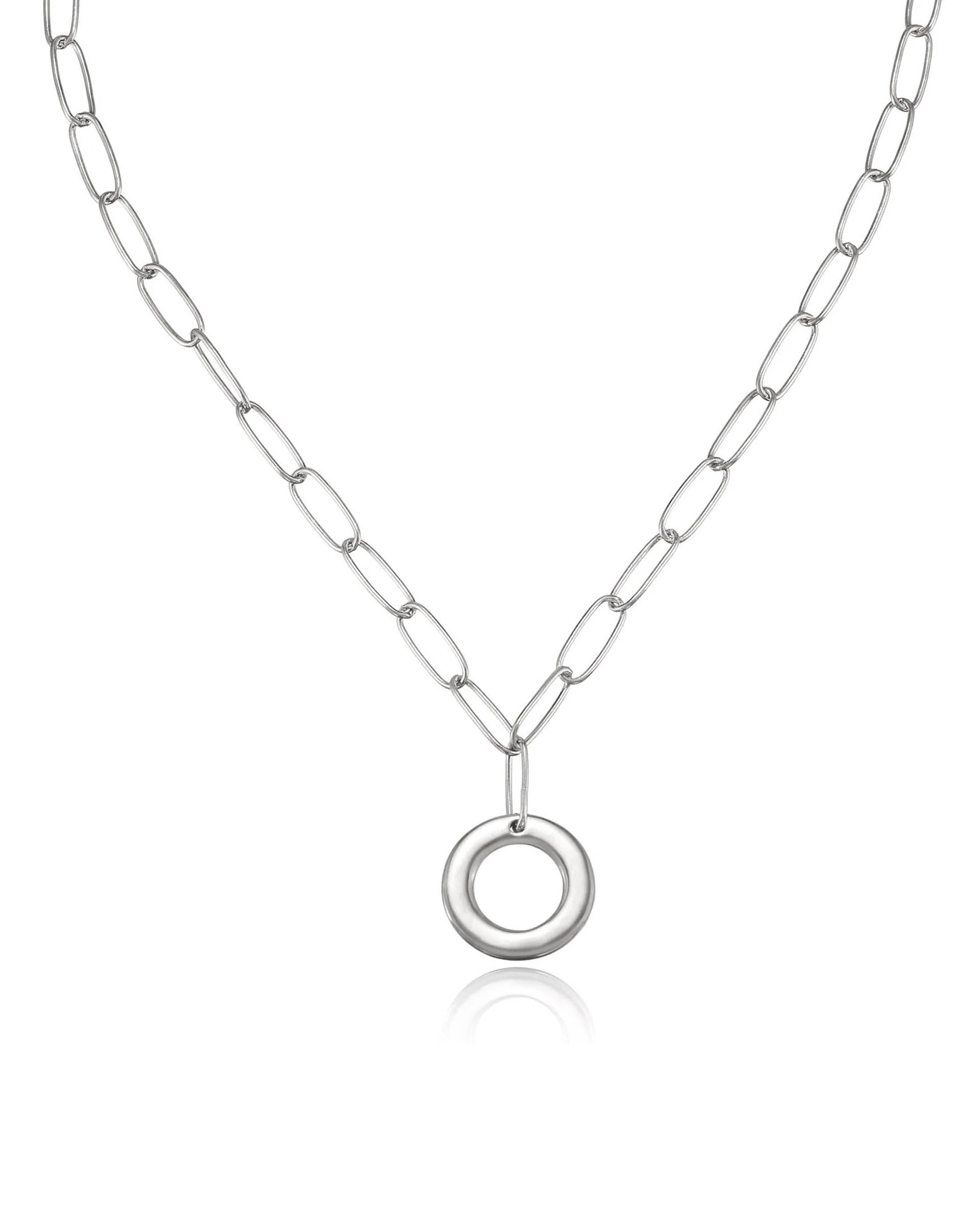 Paperclip Link Initial Necklace - Image 41