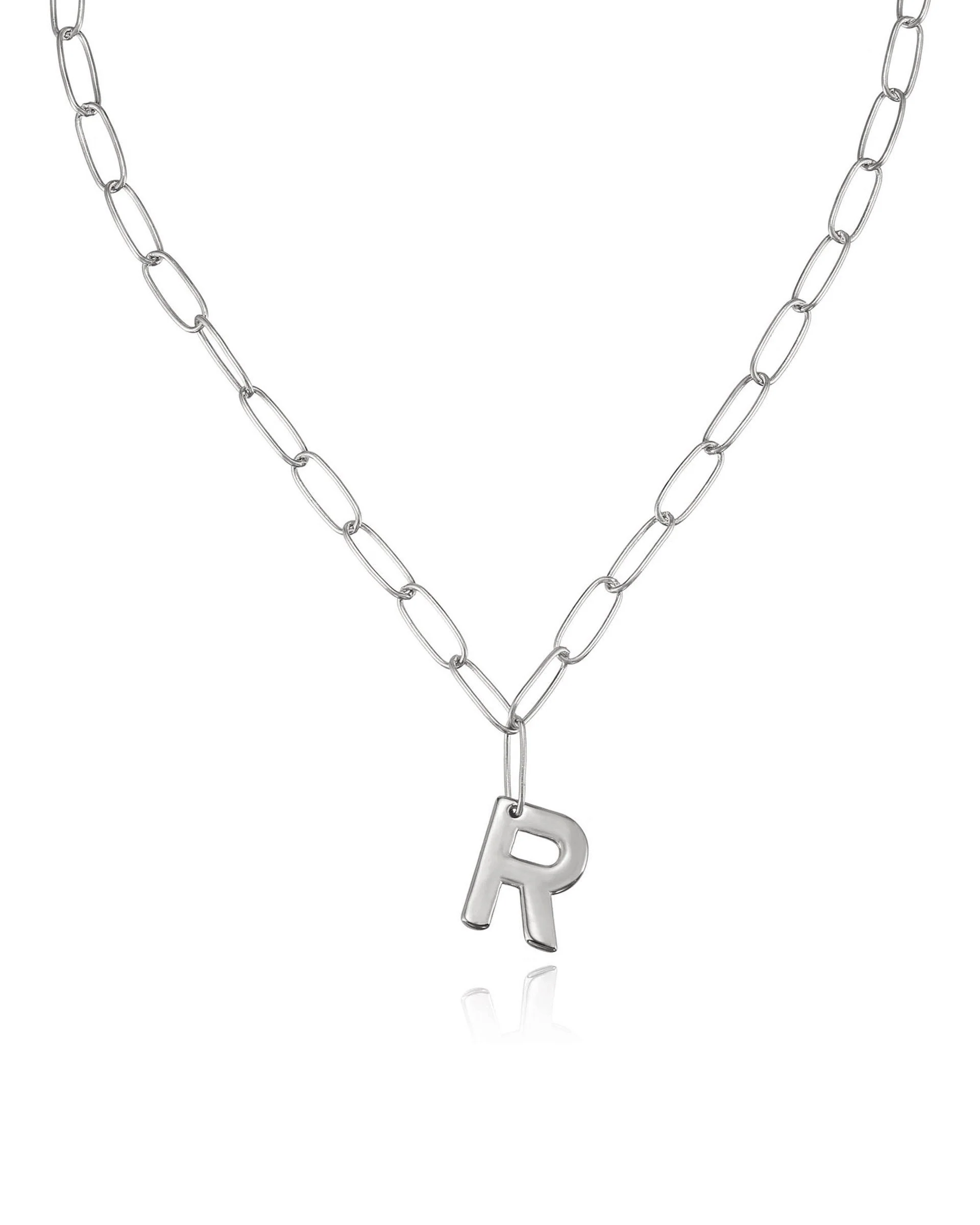 Paperclip Link Initial Necklace - Image 43