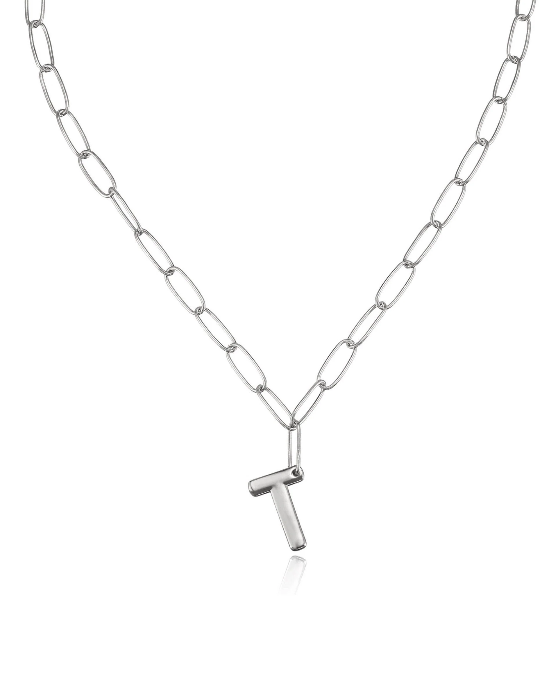 Paperclip Link Initial Necklace - Image 45