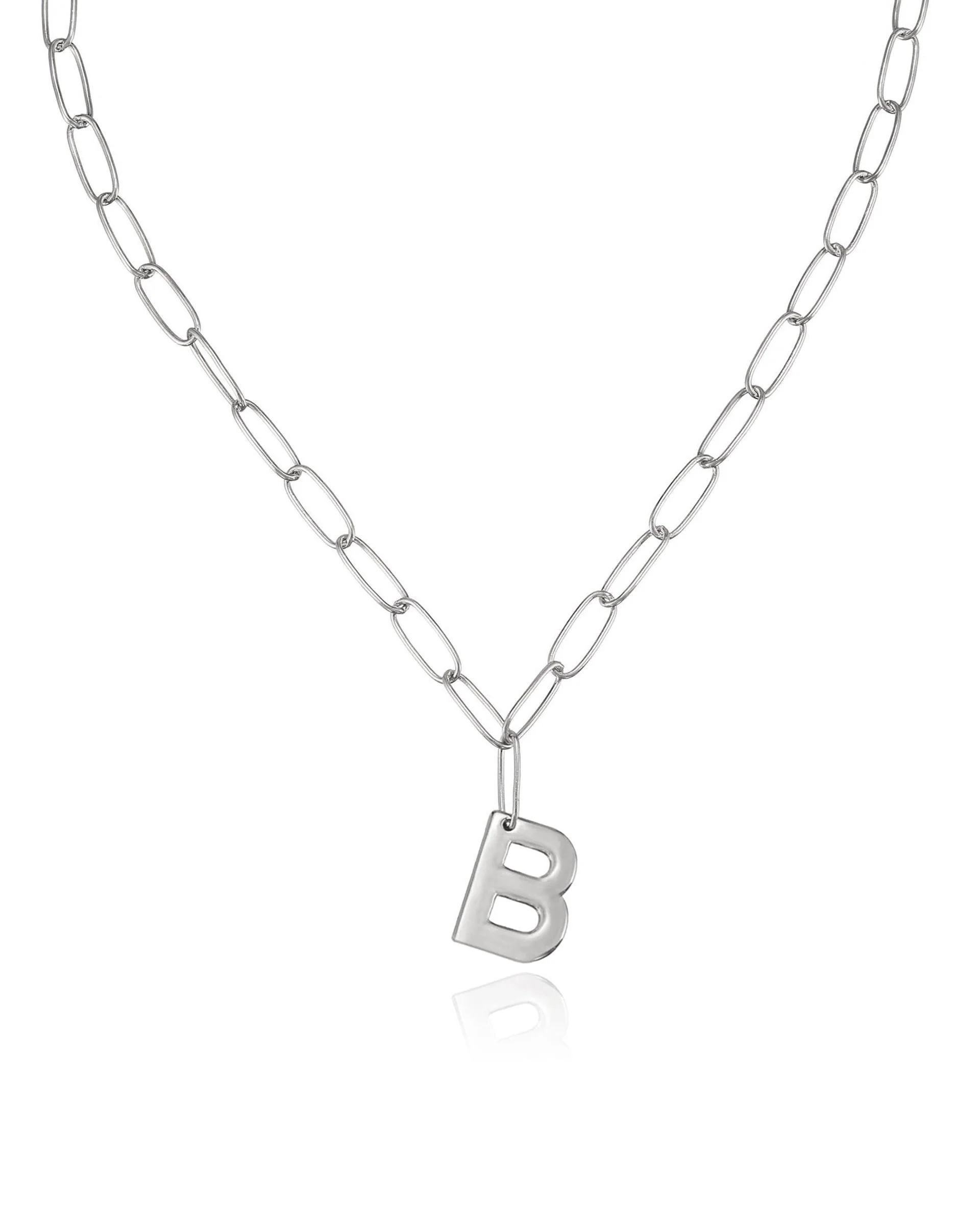 Paperclip Link Initial Necklace - Image 47